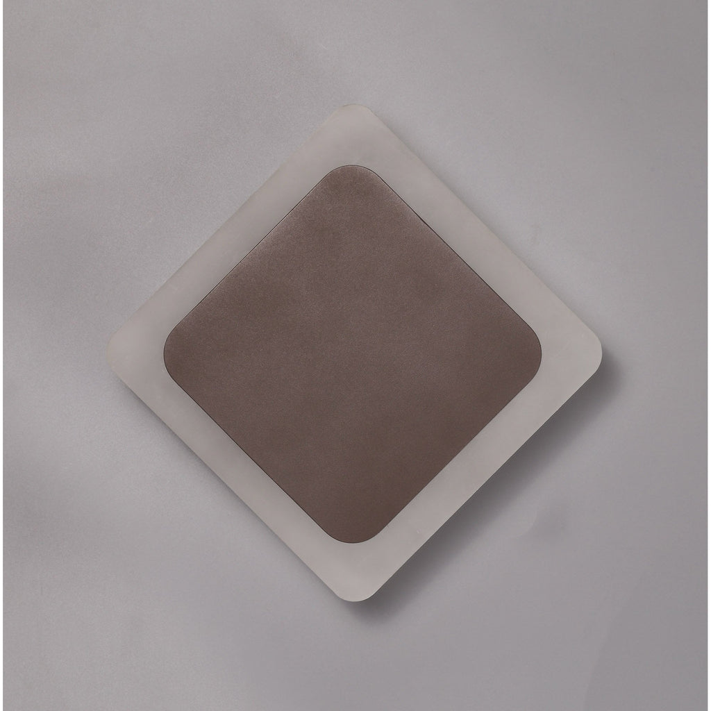 NLK04339 Modena Magnetic Base Wall Lamp LED 15/19cm Diamond Centre Coffee/Acrylic Frosted Diffuser