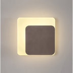 NLK04349 Modena Magnetic Base Wall Lamp LED 15/19cm Square Right Offset Coffee/Acrylic Frosted Diffuser