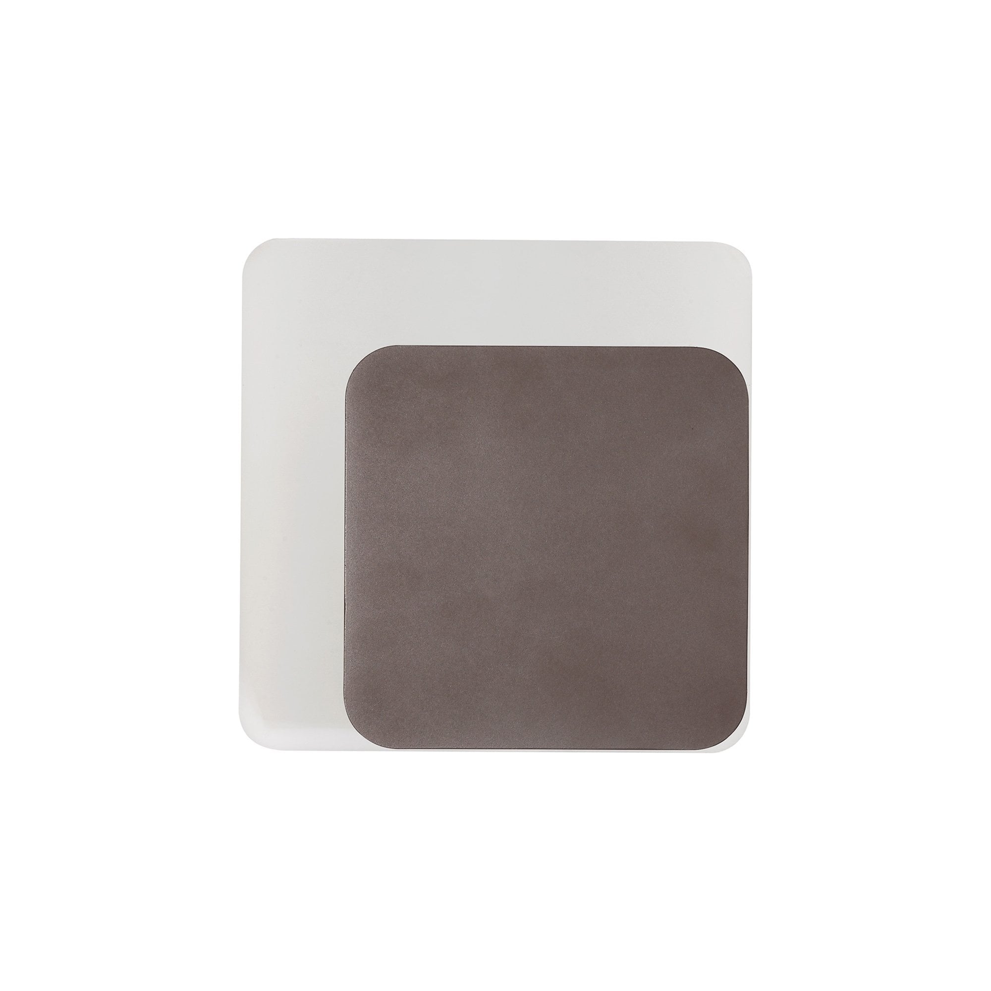 NLK04349 Modena Magnetic Base Wall Lamp LED 15/19cm Square Right Offset Coffee/Acrylic Frosted Diffuser