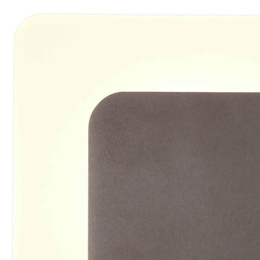 NLK04349 Modena Magnetic Base Wall Lamp LED 15/19cm Square Right Offset Coffee/Acrylic Frosted Diffuser