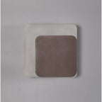 NLK04349 Modena Magnetic Base Wall Lamp LED 15/19cm Square Right Offset Coffee/Acrylic Frosted Diffuser