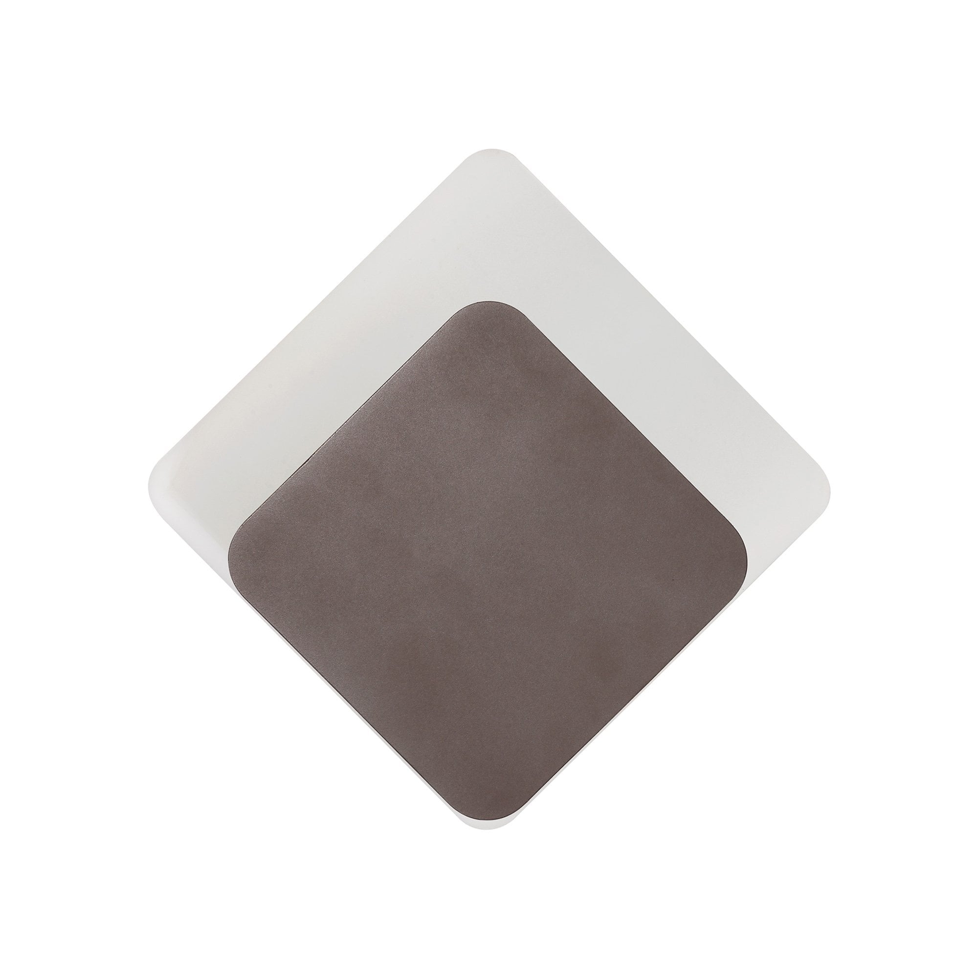 NLK04359 Modena Magnetic Base Wall Lamp LED 15/19cm Diamond Bottom Offset Coffee/Acrylic Frosted Diffuser