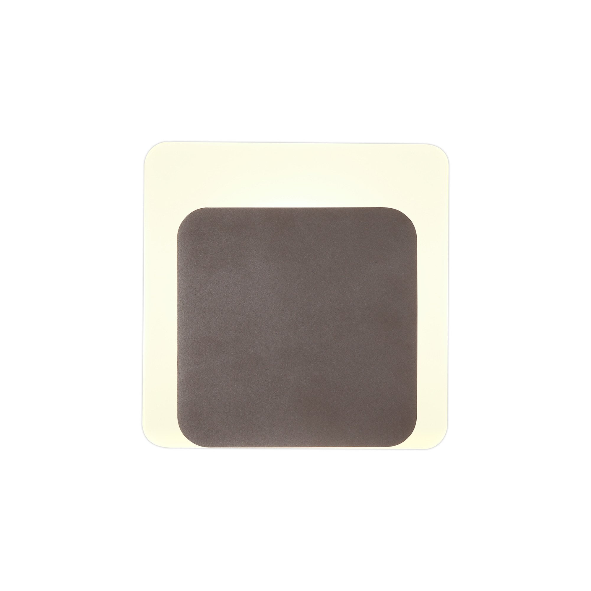 NLK04369 Modena Magnetic Base Wall Lamp LED 15/19cm Square Bottom Offset Coffee/Acrylic Frosted Diffuser