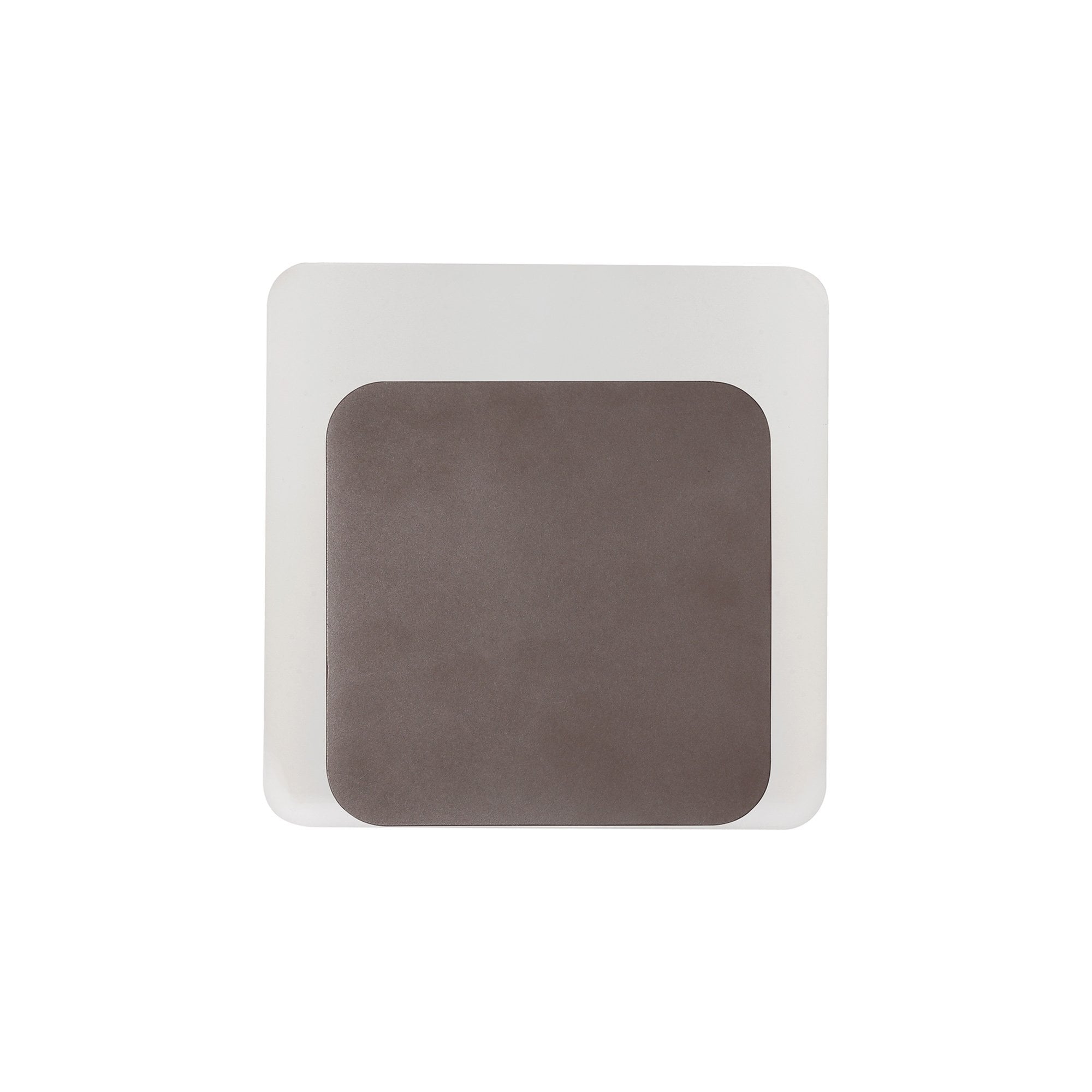 NLK04369 Modena Magnetic Base Wall Lamp LED 15/19cm Square Bottom Offset Coffee/Acrylic Frosted Diffuser