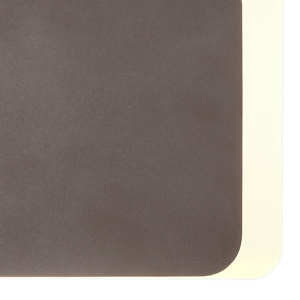 NLK04369 Modena Magnetic Base Wall Lamp LED 15/19cm Square Bottom Offset Coffee/Acrylic Frosted Diffuser