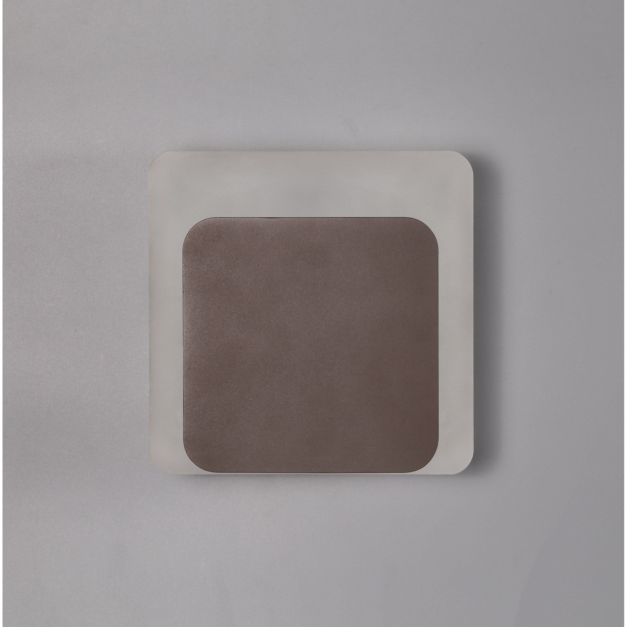 NLK04369 Modena Magnetic Base Wall Lamp LED 15/19cm Square Bottom Offset Coffee/Acrylic Frosted Diffuser