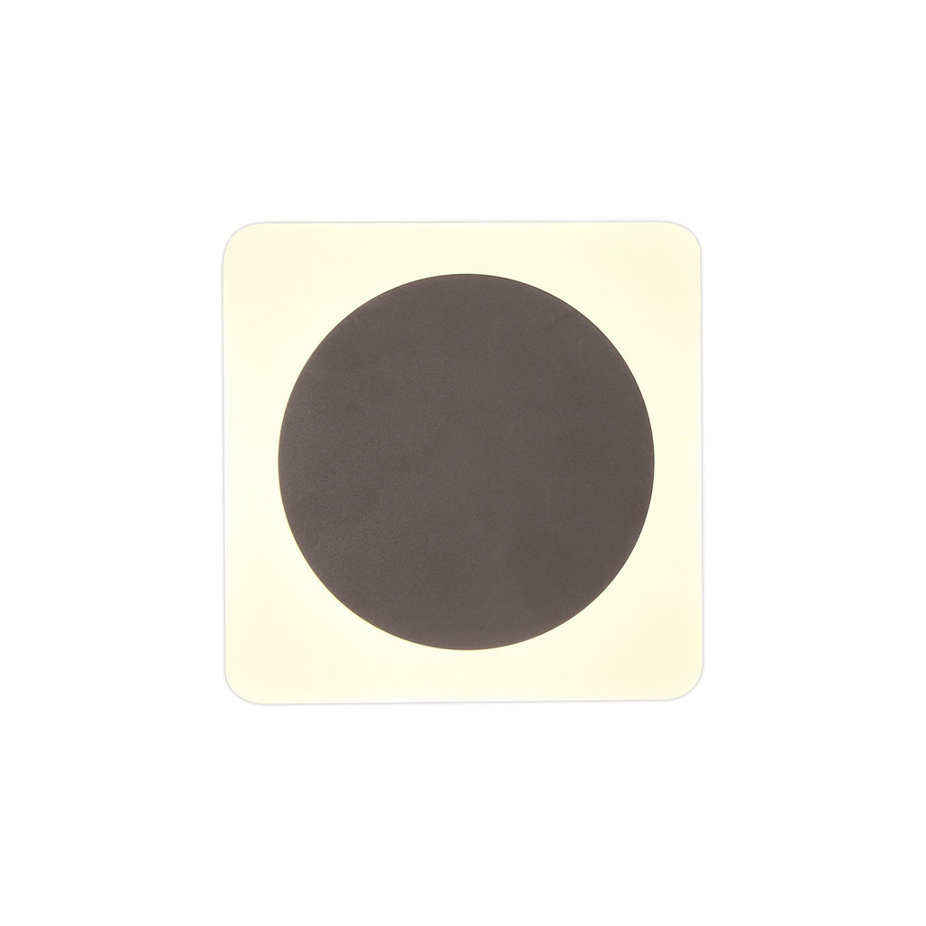 NLK04379 Modena Magnetic Base Wall Lamp LED 15cm Round 19cm Square Centre Coffee/Acrylic Frosted Diffuser
