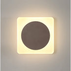 NLK04379 Modena Magnetic Base Wall Lamp LED 15cm Round 19cm Square Centre Coffee/Acrylic Frosted Diffuser