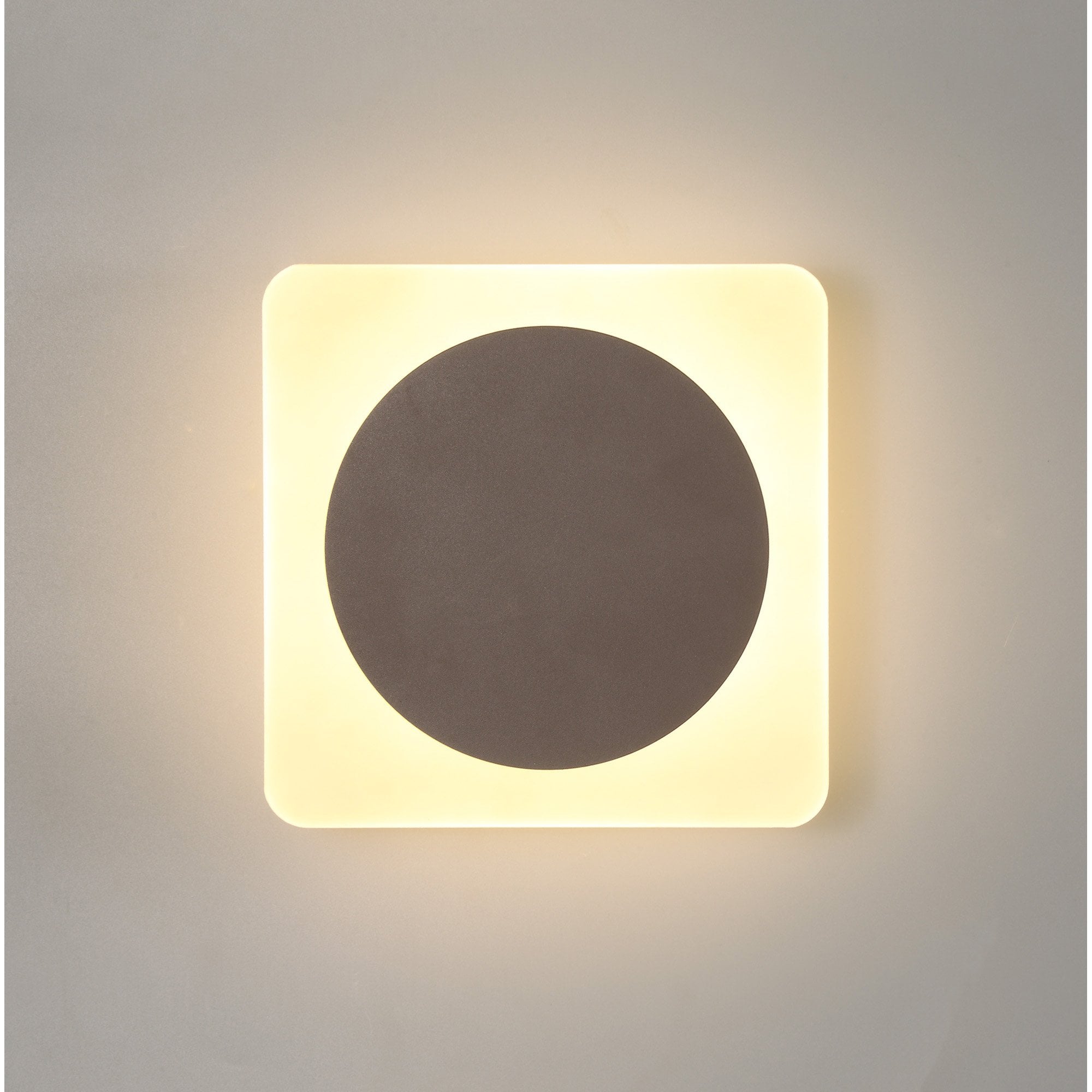 NLK04379 Modena Magnetic Base Wall Lamp LED 15cm Round 19cm Square Centre Coffee/Acrylic Frosted Diffuser