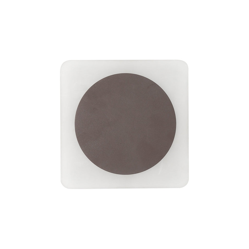 NLK04379 Modena Magnetic Base Wall Lamp LED 15cm Round 19cm Square Centre Coffee/Acrylic Frosted Diffuser