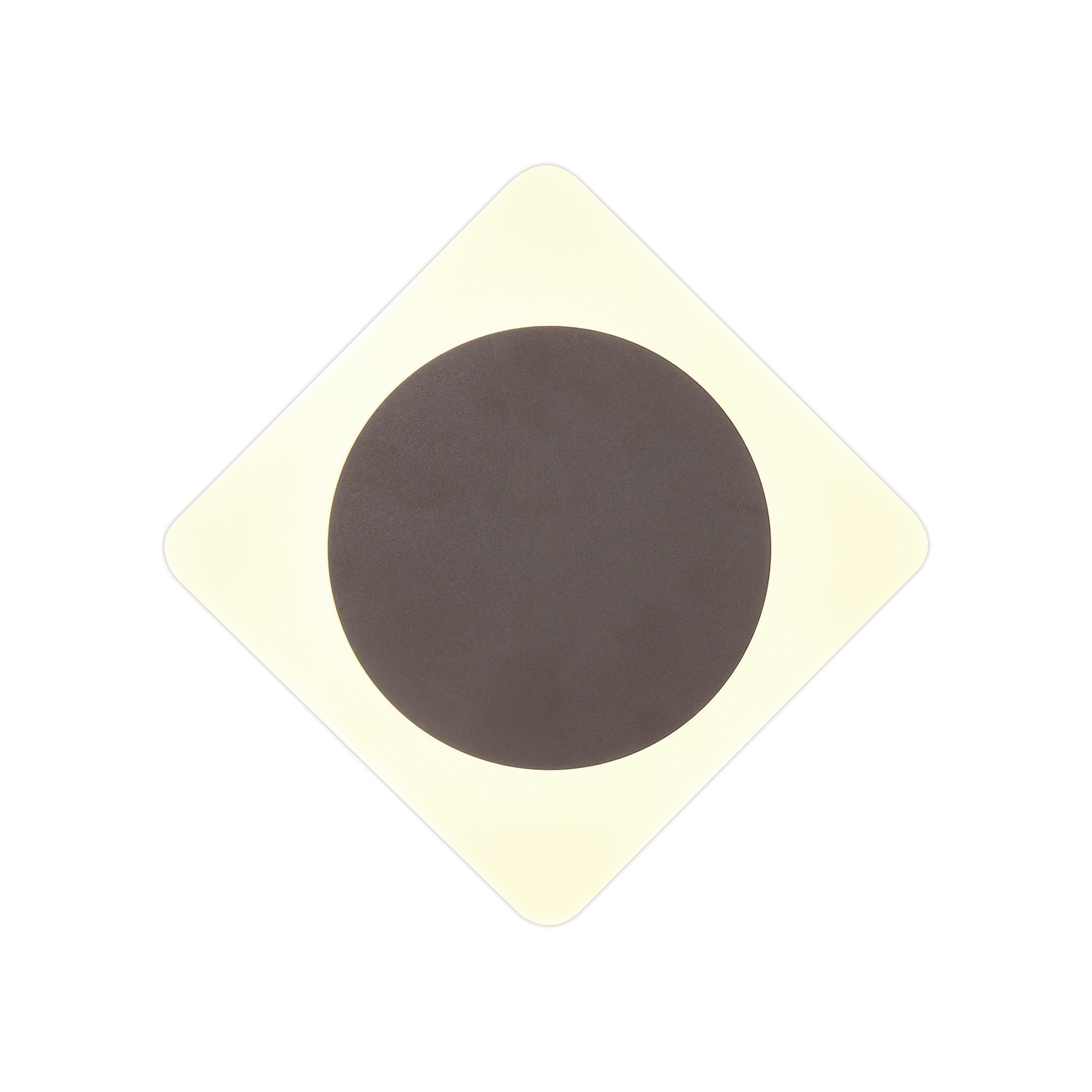 NLK04389 Modena Magnetic Base Wall Lamp LED 15cm Round 19cm Diamond Centre Coffee/Acrylic Frosted Diffuser