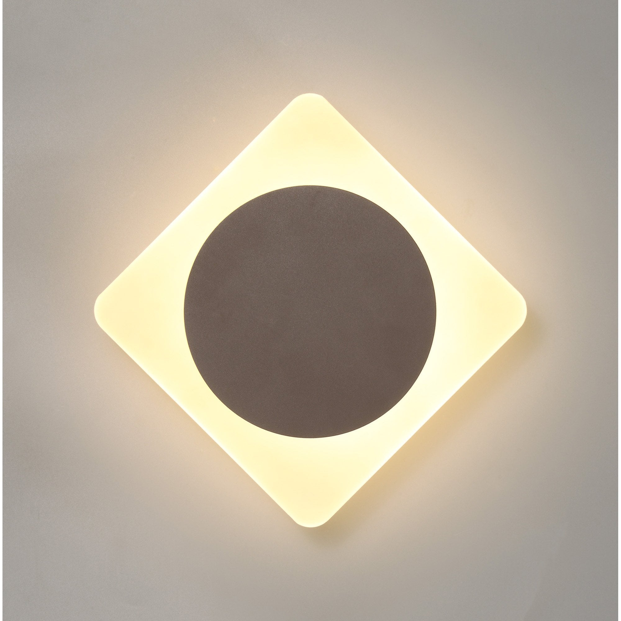 NLK04389 Modena Magnetic Base Wall Lamp LED 15cm Round 19cm Diamond Centre Coffee/Acrylic Frosted Diffuser