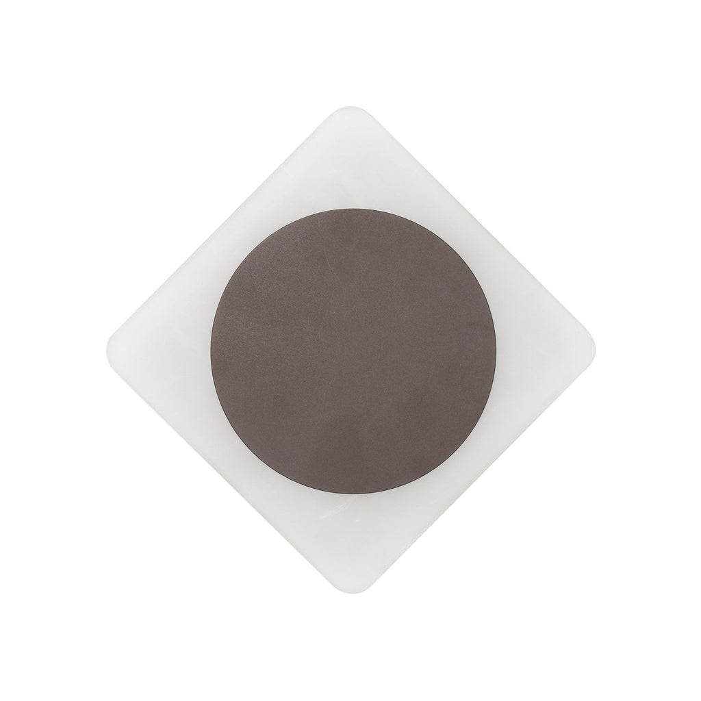 NLK04389 Modena Magnetic Base Wall Lamp LED 15cm Round 19cm Diamond Centre Coffee/Acrylic Frosted Diffuser