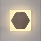 NLK04399 Modena Magnetic Base Wall Lamp LED 15cm Horizontal Hexagonal 19cm Square Centre Coffee/Acrylic Frosted Diffuser