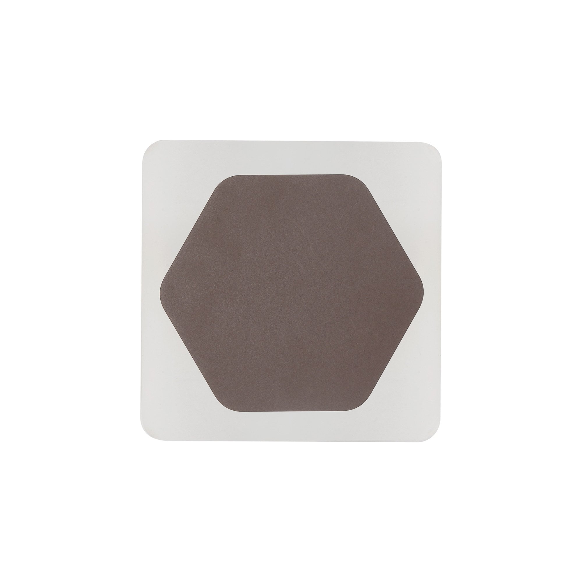 NLK04399 Modena Magnetic Base Wall Lamp LED 15cm Horizontal Hexagonal 19cm Square Centre Coffee/Acrylic Frosted Diffuser