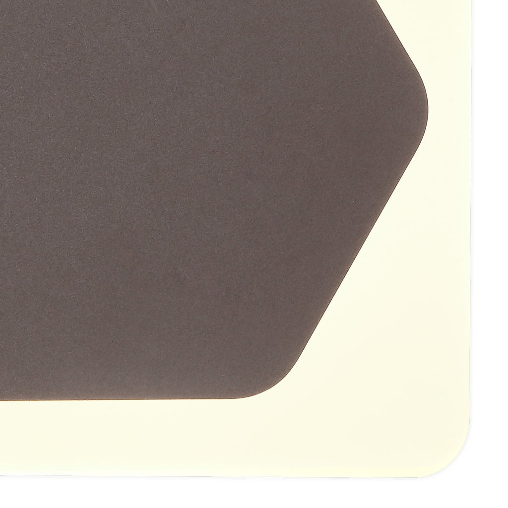 NLK04399 Modena Magnetic Base Wall Lamp LED 15cm Horizontal Hexagonal 19cm Square Centre Coffee/Acrylic Frosted Diffuser