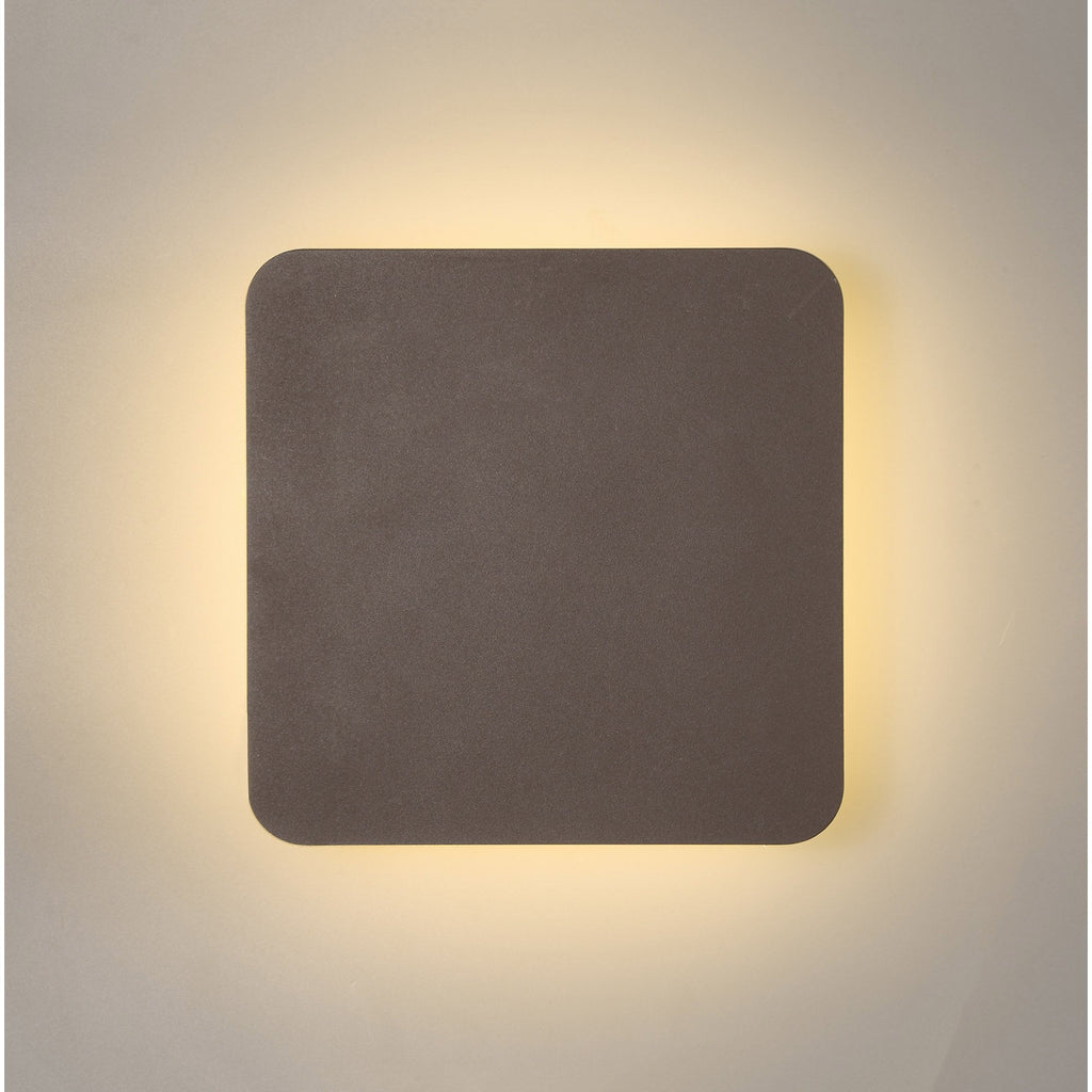 NLK04409 Modena Magnetic Base Wall Lamp LED 20/19cm Square Centre Coffee/Acrylic Frosted Diffuser