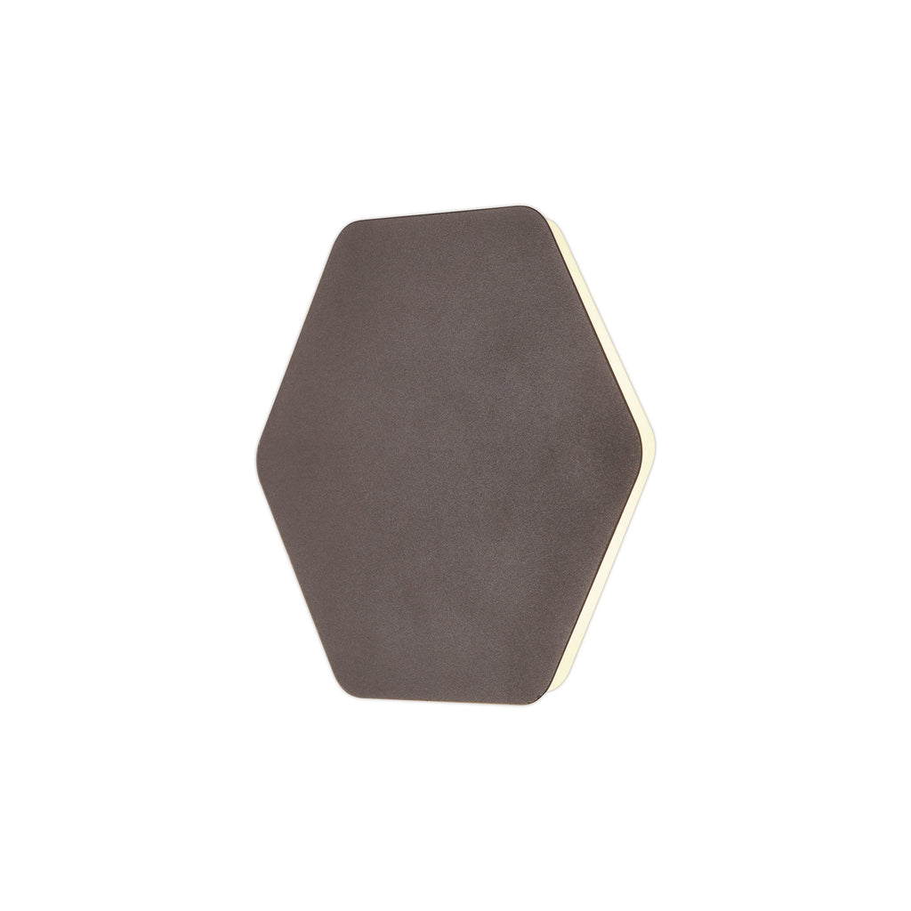 NLK04429 Modena Magnetic Base Wall Lamp LED 20/19cm Horizontal Hexagonal Centre Coffee/Acrylic Frosted Diffuser
