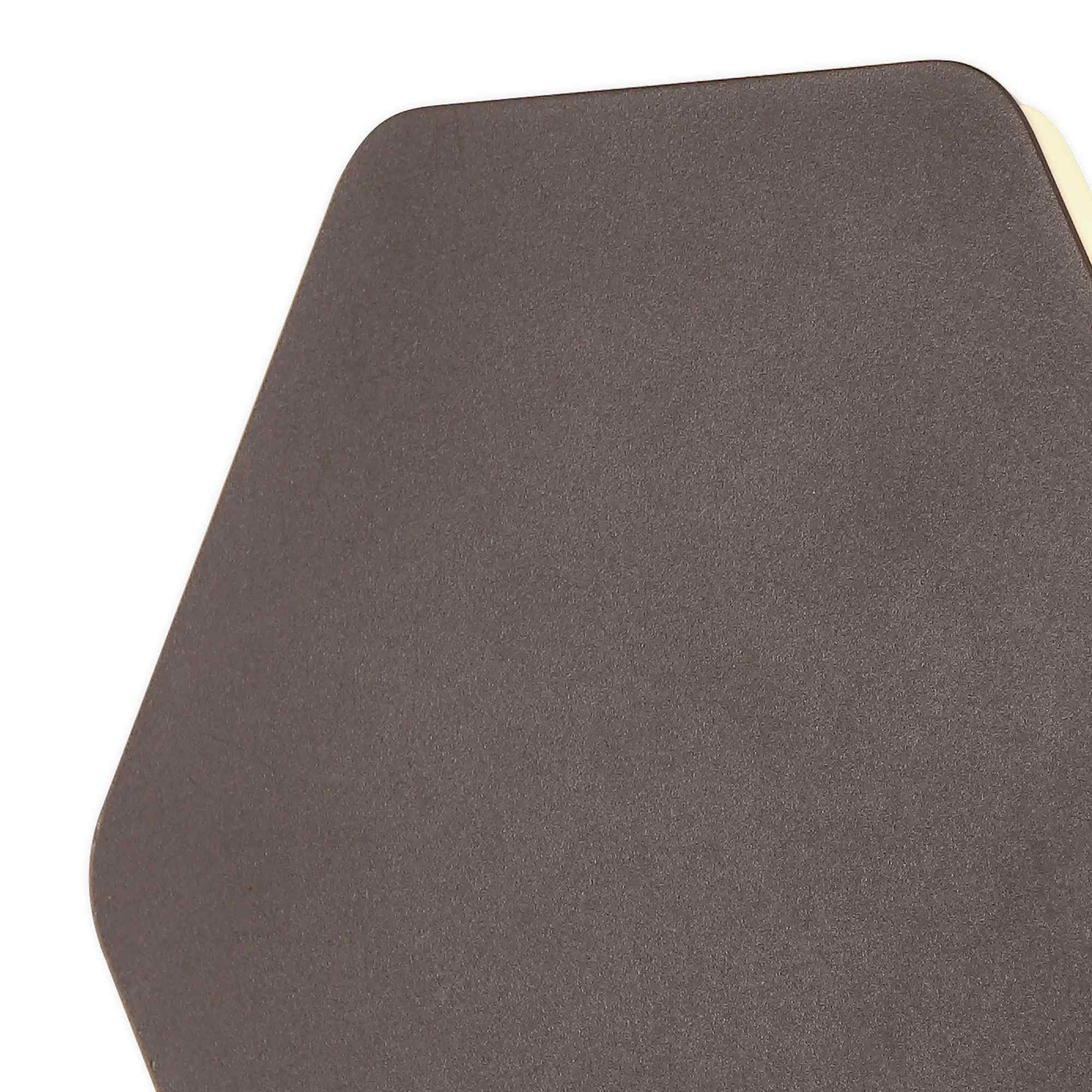 NLK04429 Modena Magnetic Base Wall Lamp LED 20/19cm Horizontal Hexagonal Centre Coffee/Acrylic Frosted Diffuser