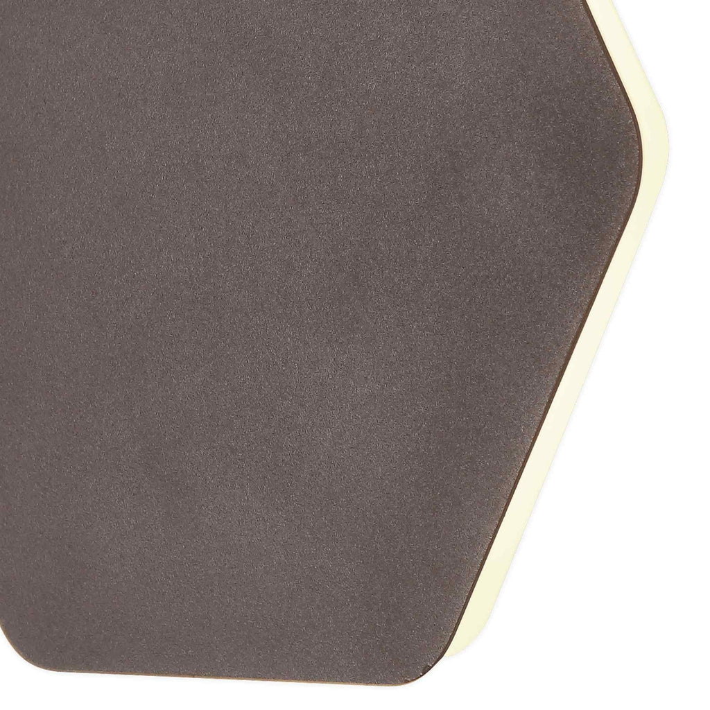 NLK04429 Modena Magnetic Base Wall Lamp LED 20/19cm Horizontal Hexagonal Centre Coffee/Acrylic Frosted Diffuser