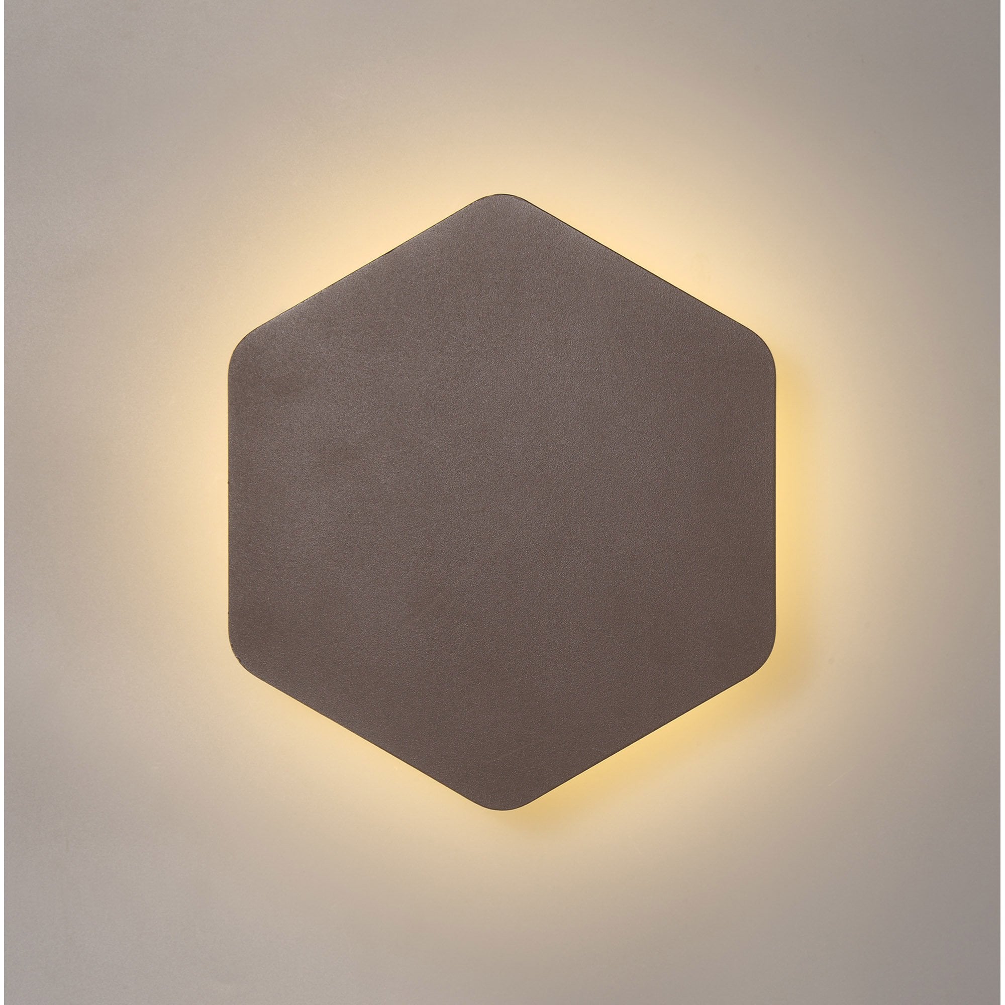 NLK04439 Modena Magnetic Base Wall Lamp LED 20/19cm Vertical Hexagonal Centre Coffee/Acrylic Frosted Diffuser