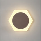 NLK04449 Modena Magnetic Base Wall Lamp LED 15cm Round 19cm Horizontal Hexagonal Centre Coffee/Acrylic Frosted Diffuser