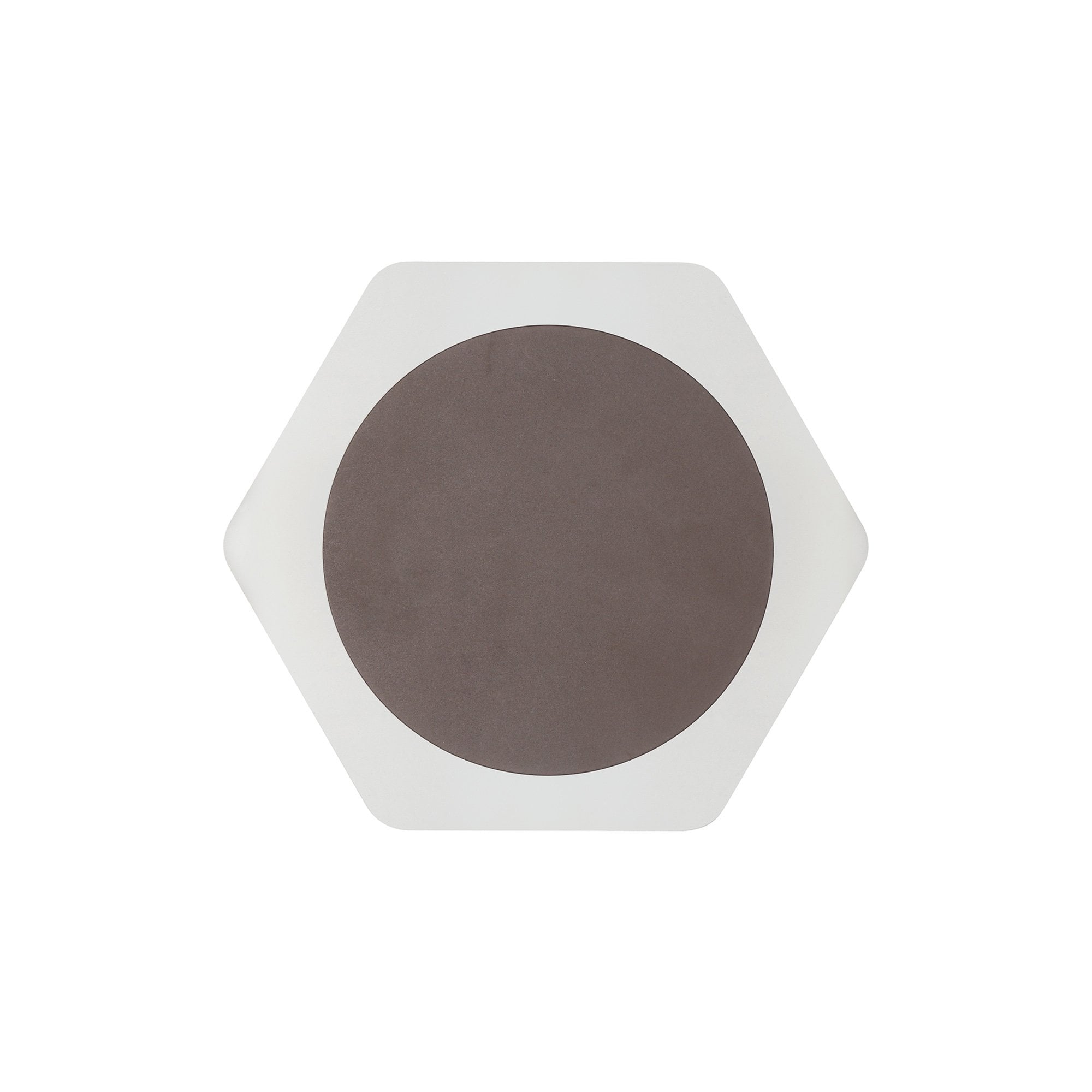 NLK04449 Modena Magnetic Base Wall Lamp LED 15cm Round 19cm Horizontal Hexagonal Centre Coffee/Acrylic Frosted Diffuser