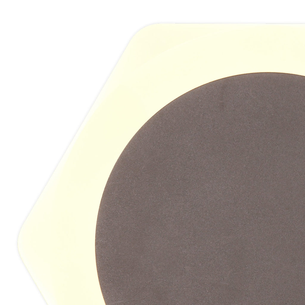 NLK04449 Modena Magnetic Base Wall Lamp LED 15cm Round 19cm Horizontal Hexagonal Centre Coffee/Acrylic Frosted Diffuser