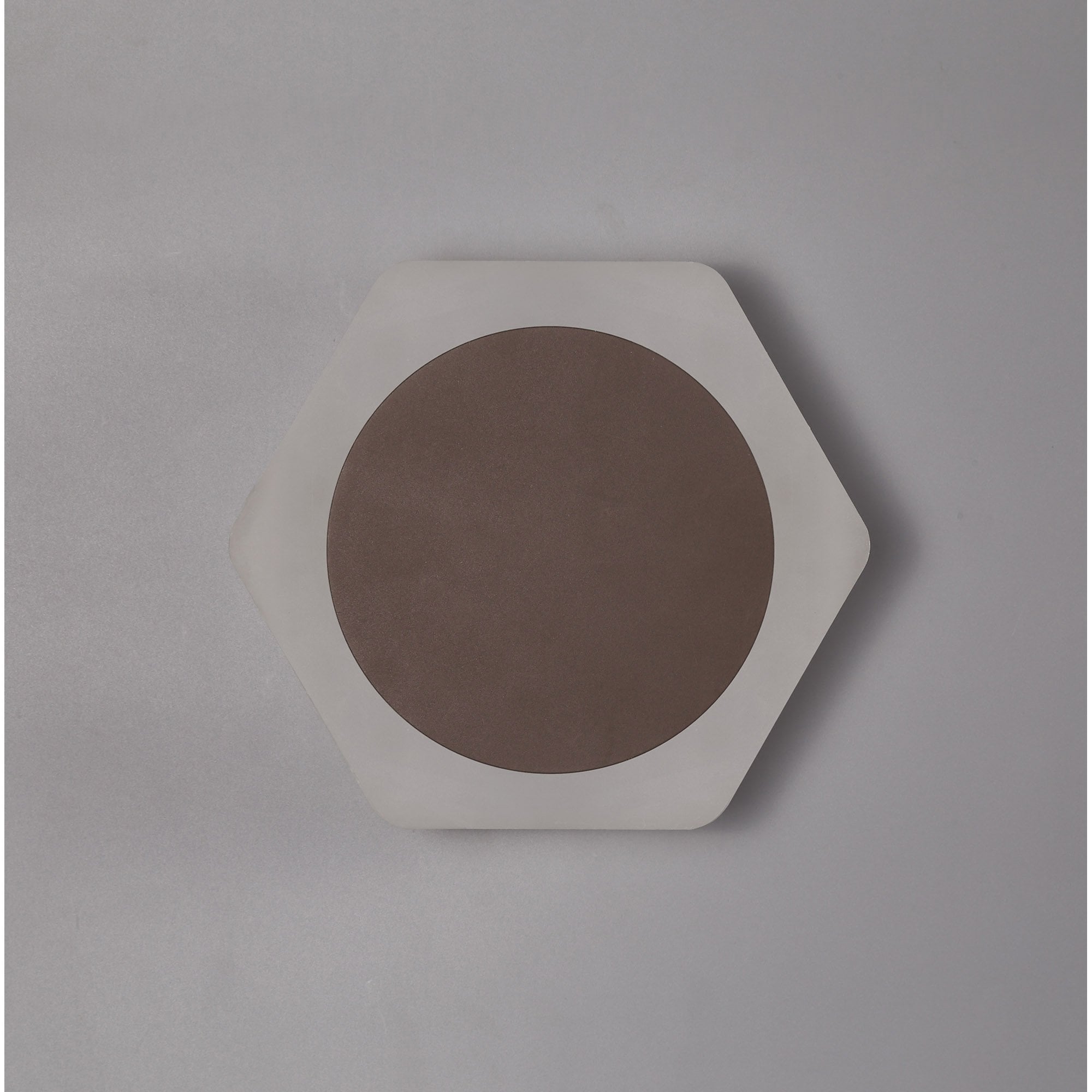 NLK04449 Modena Magnetic Base Wall Lamp LED 15cm Round 19cm Horizontal Hexagonal Centre Coffee/Acrylic Frosted Diffuser