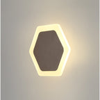 NLK04459 Modena Magnetic Base Wall Lamp LED 15/19cm Horizontal Hexagonal Centre Coffee/Acrylic Frosted Diffuser