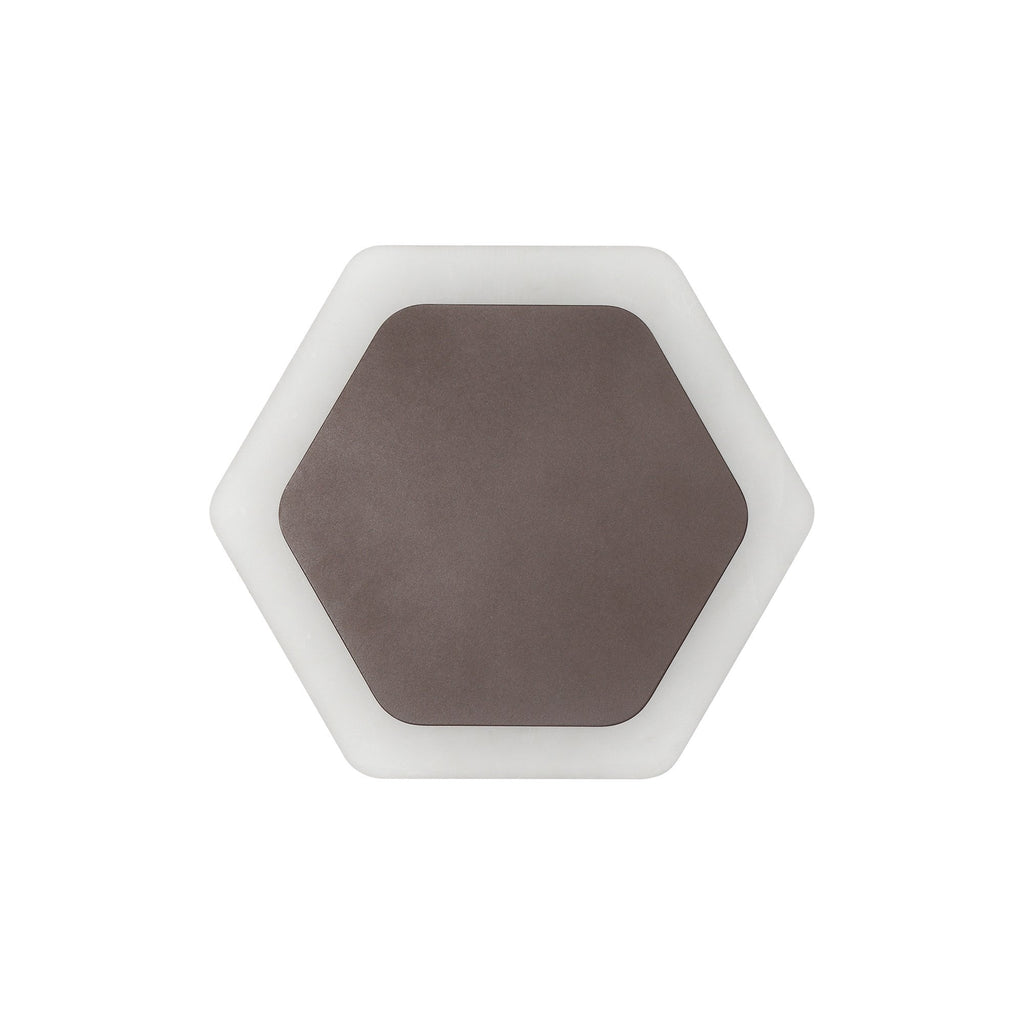NLK04459 Modena Magnetic Base Wall Lamp LED 15/19cm Horizontal Hexagonal Centre Coffee/Acrylic Frosted Diffuser