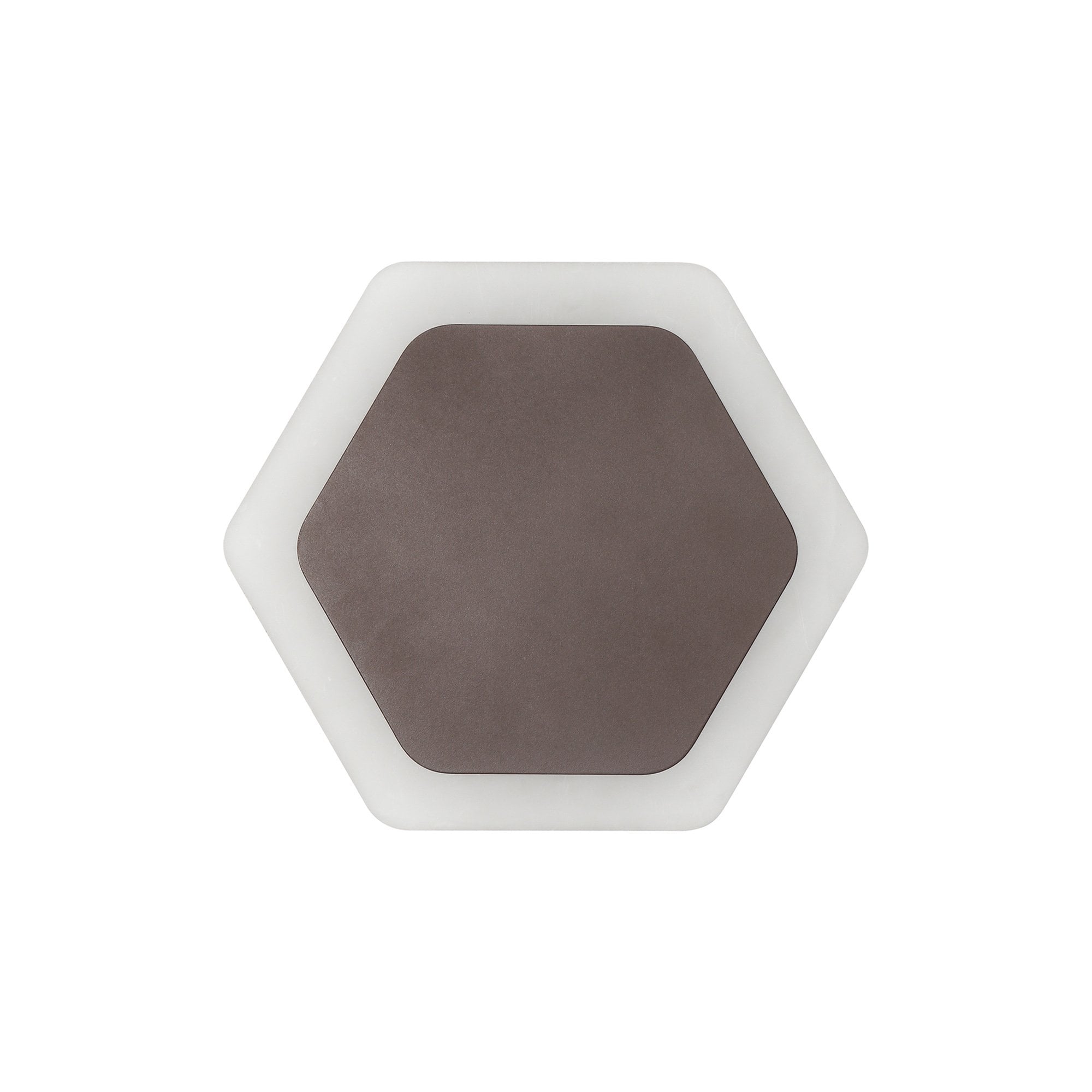 NLK04459 Modena Magnetic Base Wall Lamp LED 15/19cm Horizontal Hexagonal Centre Coffee/Acrylic Frosted Diffuser