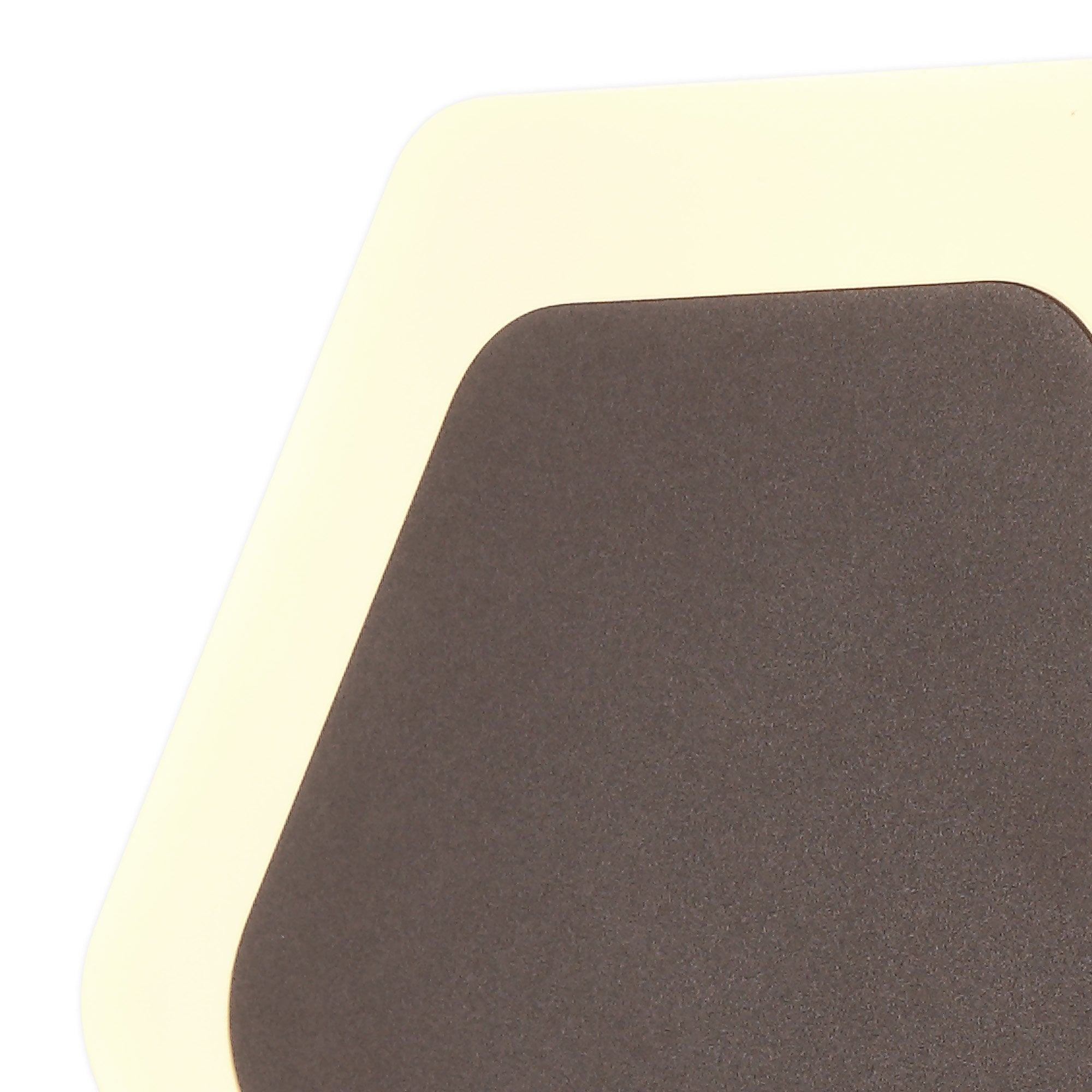 NLK04459 Modena Magnetic Base Wall Lamp LED 15/19cm Horizontal Hexagonal Centre Coffee/Acrylic Frosted Diffuser