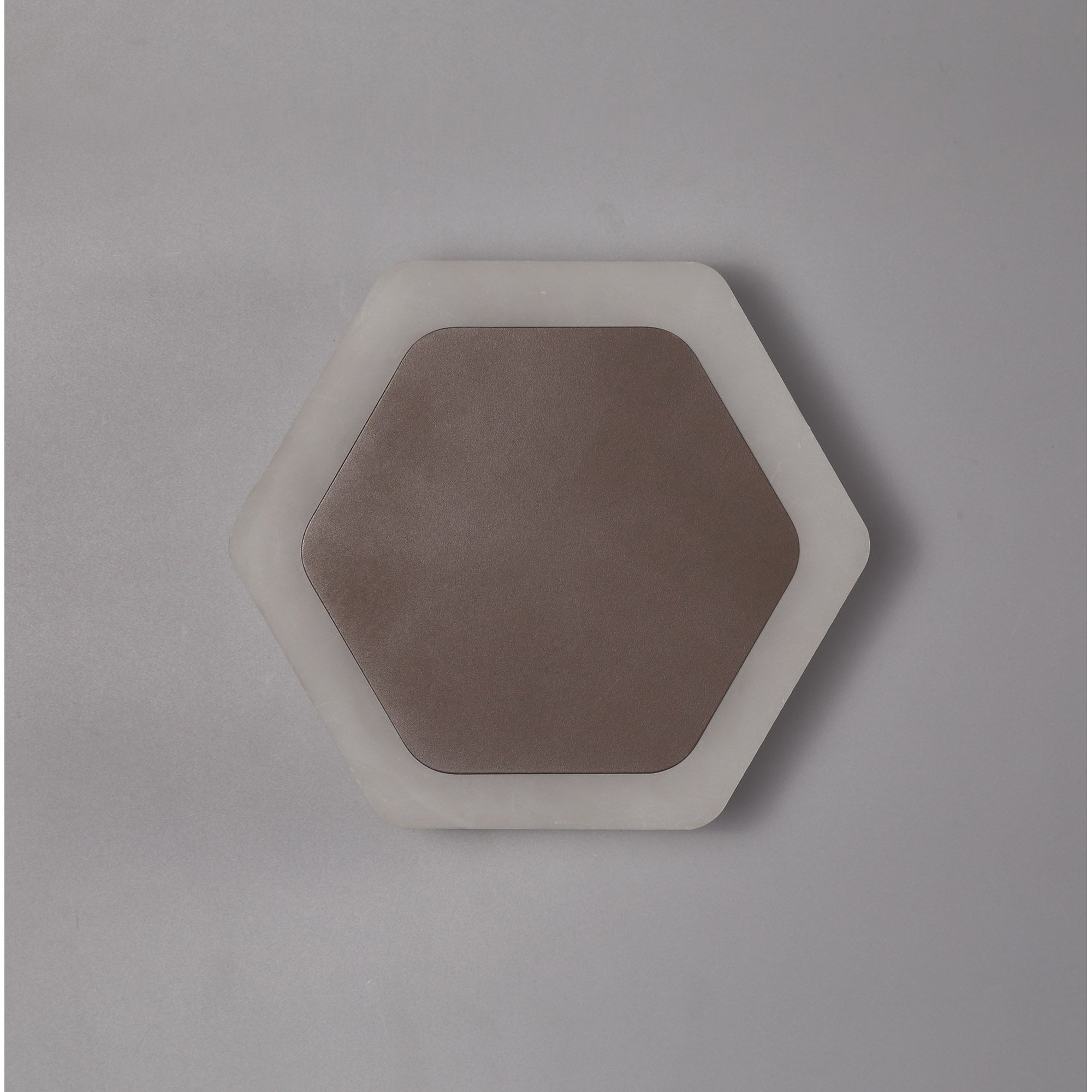 NLK04459 Modena Magnetic Base Wall Lamp LED 15/19cm Horizontal Hexagonal Centre Coffee/Acrylic Frosted Diffuser