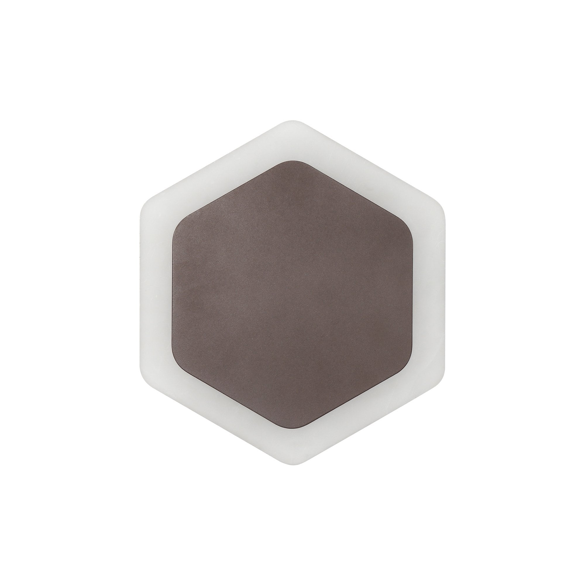 NLK04469 Modena Magnetic Base Wall Lamp LED 15/19cm Vertical Hexagonal Centre Coffee/Acrylic Frosted Diffuser