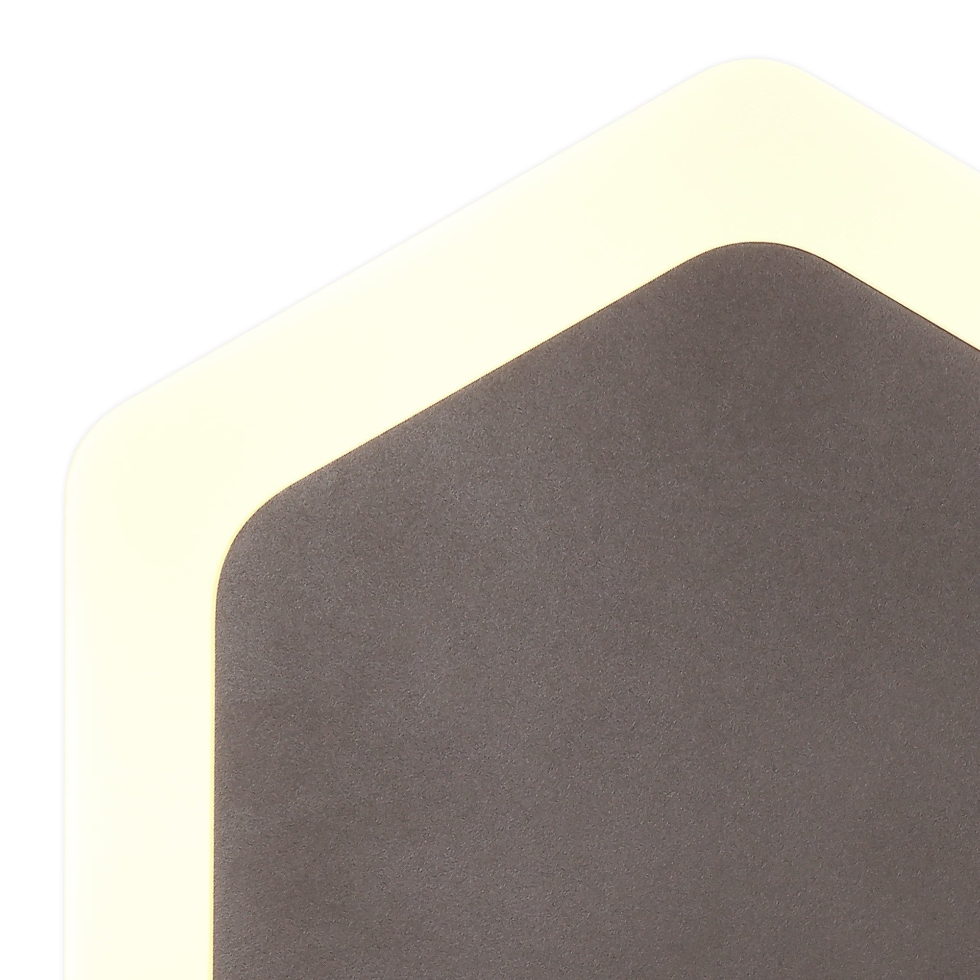 NLK04469 Modena Magnetic Base Wall Lamp LED 15/19cm Vertical Hexagonal Centre Coffee/Acrylic Frosted Diffuser