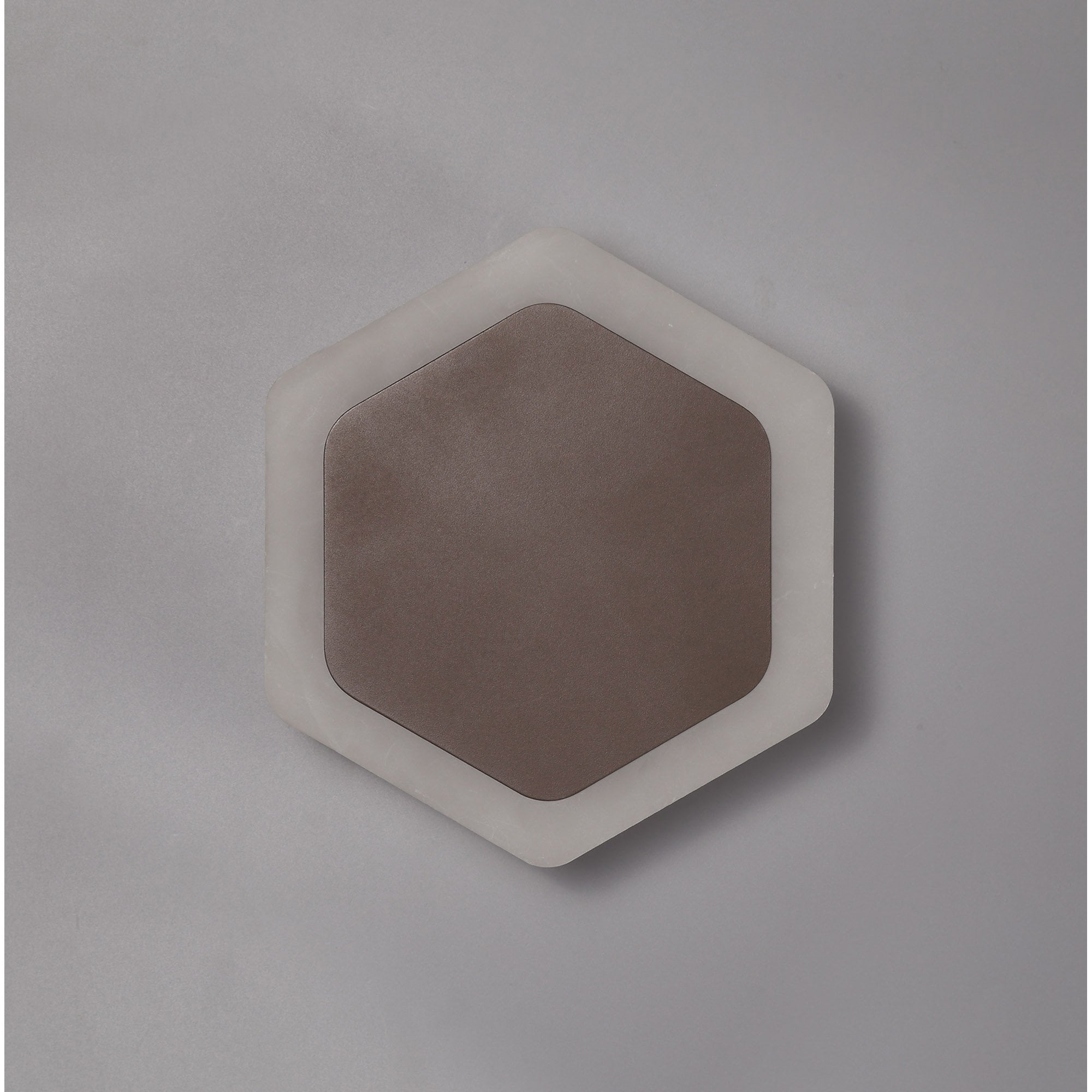 NLK04469 Modena Magnetic Base Wall Lamp LED 15/19cm Vertical Hexagonal Centre Coffee/Acrylic Frosted Diffuser