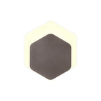 NLK04479 Modena Magnetic Base Wall Lamp LED 15/19cm Vertical Hexagonal Bottom Offset Coffee/Acrylic Frosted Diffuser