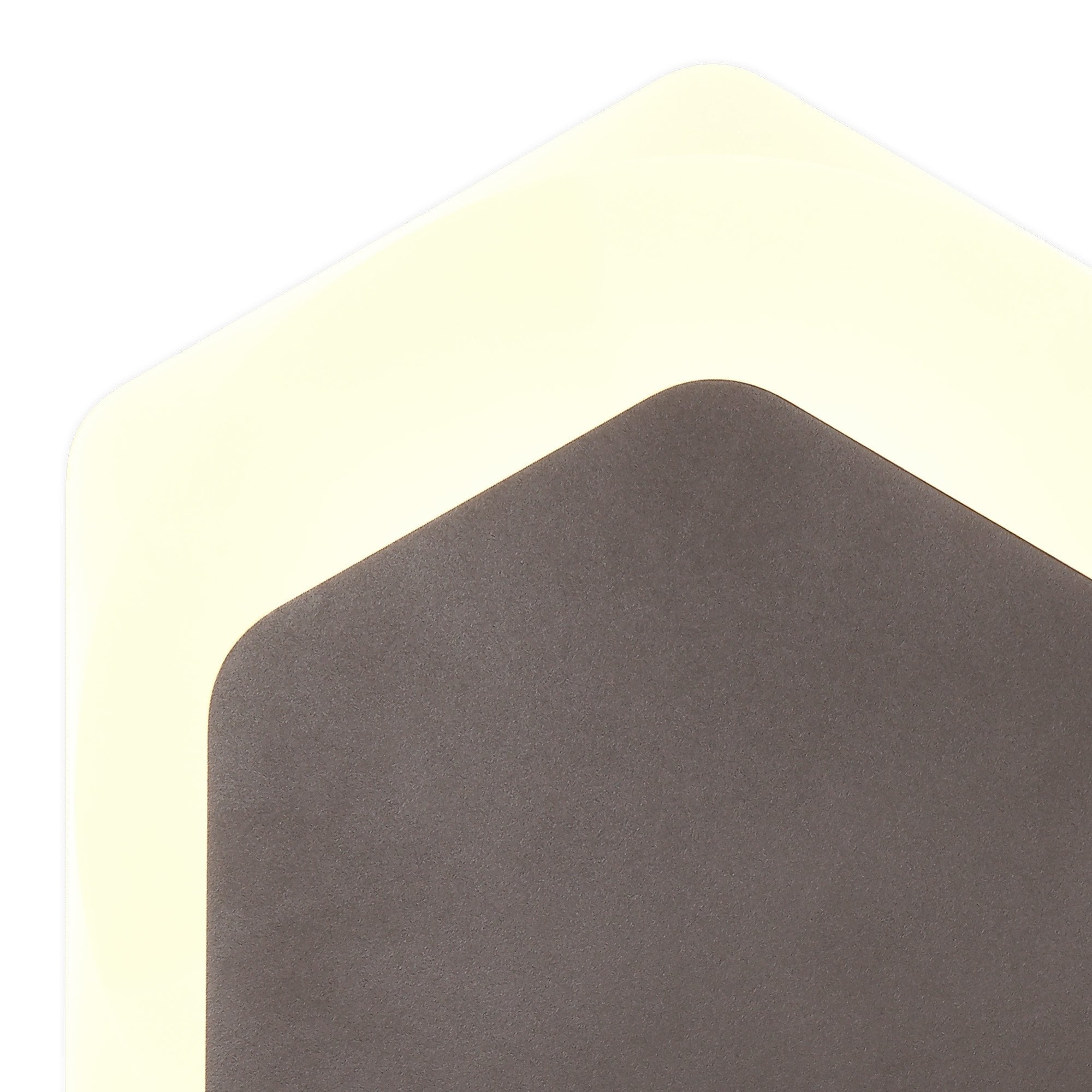 NLK04479 Modena Magnetic Base Wall Lamp LED 15/19cm Vertical Hexagonal Bottom Offset Coffee/Acrylic Frosted Diffuser