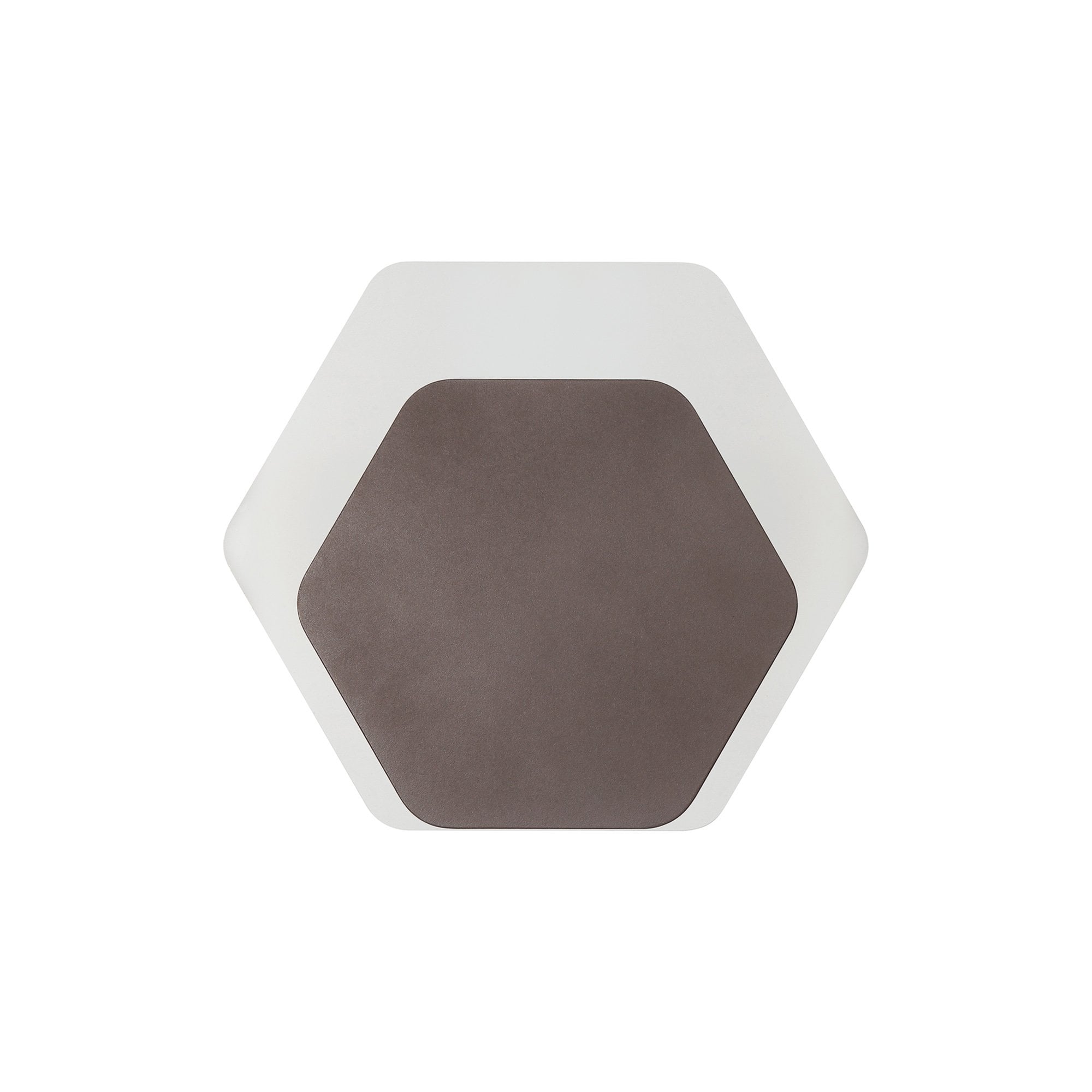 NLK04489 Modena Magnetic Base Wall Lamp LED 15/19cm Horizontal Hexagonal Bottom Offset Coffee/Acrylic Frosted Diffuser