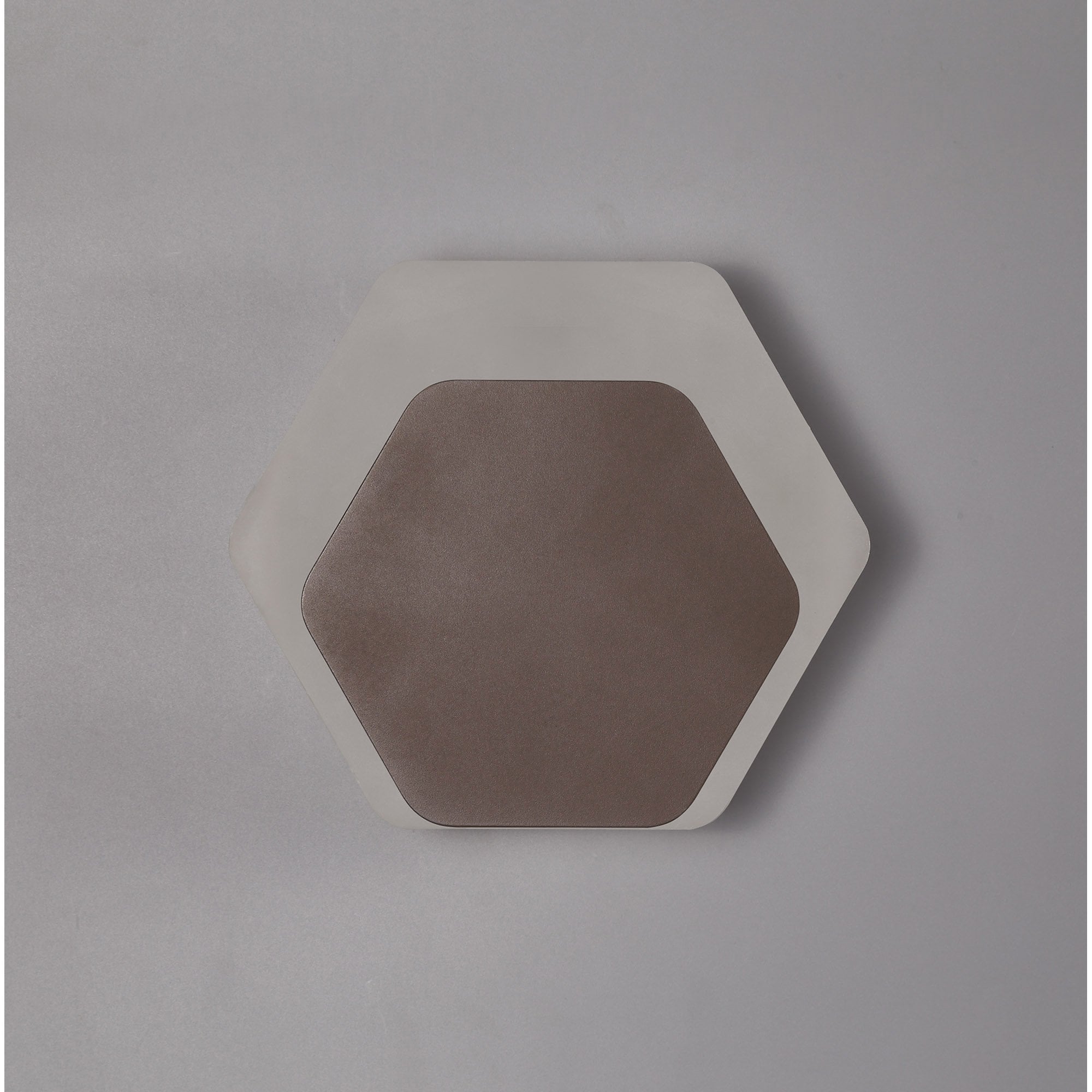 NLK04489 Modena Magnetic Base Wall Lamp LED 15/19cm Horizontal Hexagonal Bottom Offset Coffee/Acrylic Frosted Diffuser