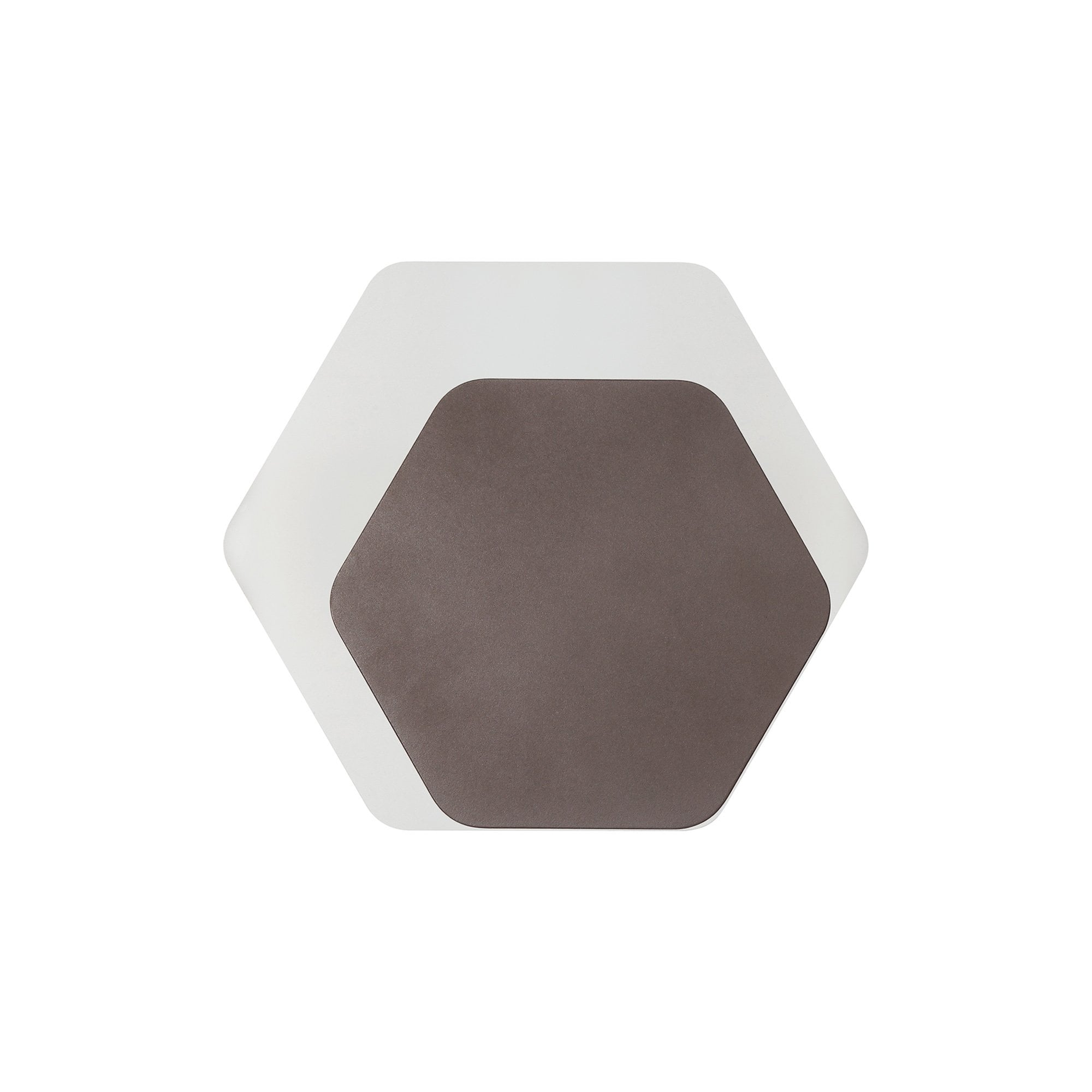 NLK04499 Modena Magnetic Base Wall Lamp LED 15/19cm Horizontal Hexagonal Right Offset Coffee/Acrylic Frosted Diffuser