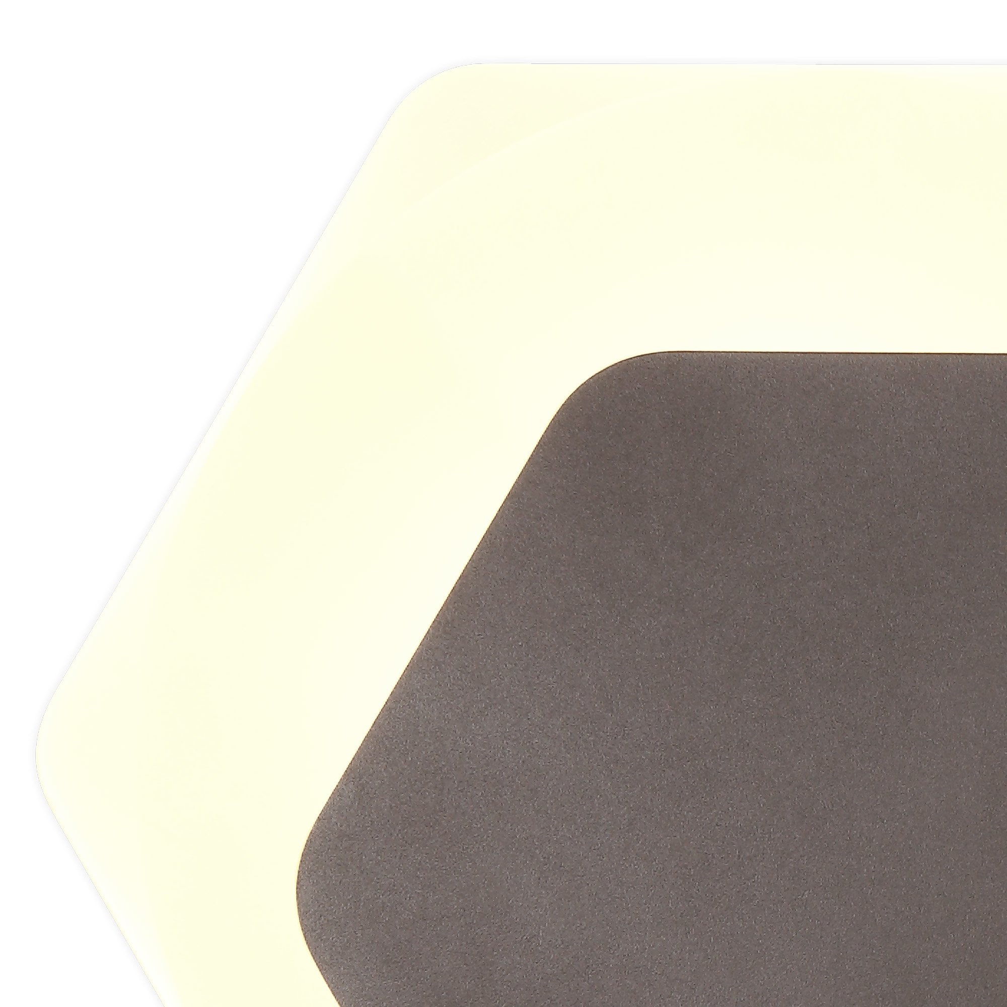 NLK04499 Modena Magnetic Base Wall Lamp LED 15/19cm Horizontal Hexagonal Right Offset Coffee/Acrylic Frosted Diffuser