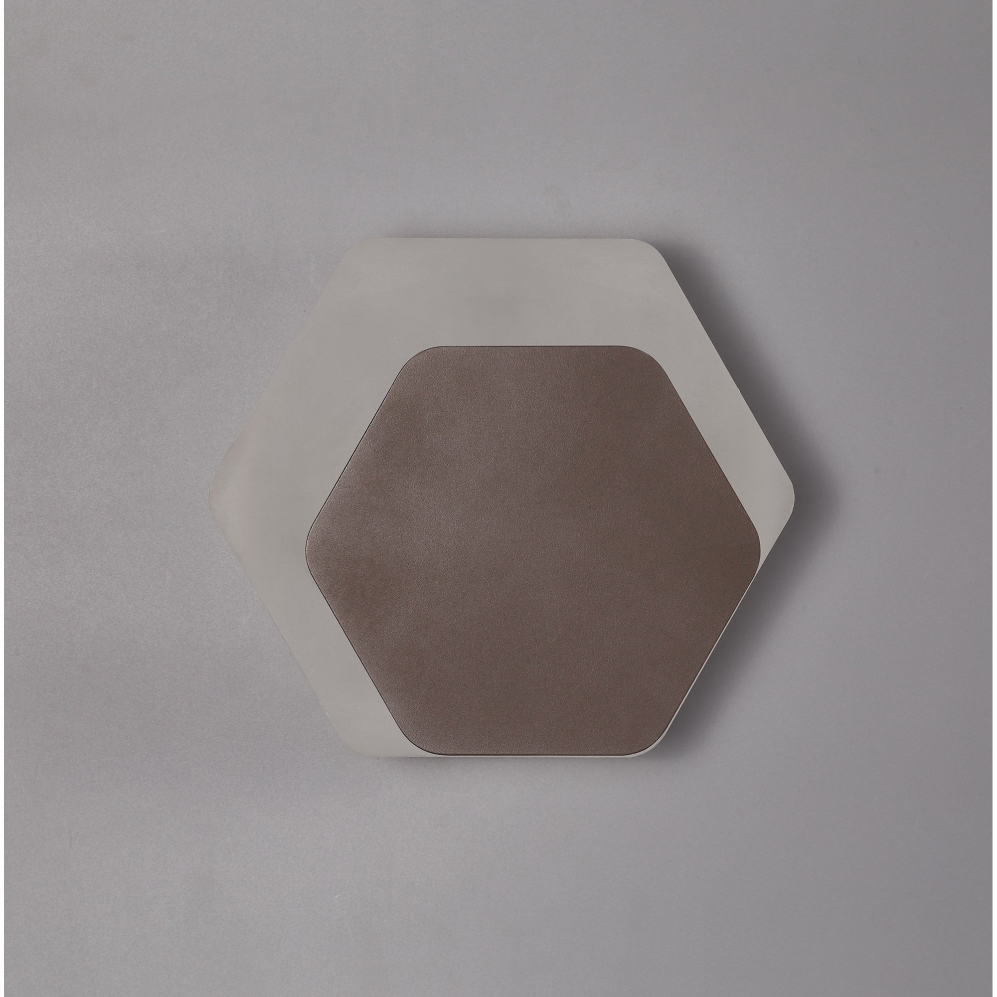 NLK04499 Modena Magnetic Base Wall Lamp LED 15/19cm Horizontal Hexagonal Right Offset Coffee/Acrylic Frosted Diffuser