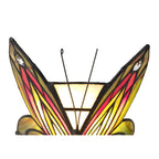NL72999 Monty Tiffany Butterfly Table Lamp 1 Light Black Base With Green/Red Glass With Clear Crystal