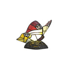 NL73029 Monty Tiffany Butterfly Table Lamp 1 Light Black Base With Red/Yellow/Blue Glass With Clear Crystal