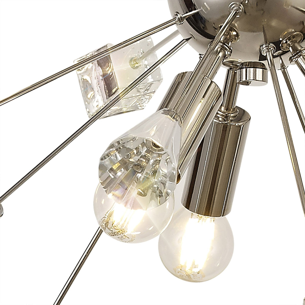 NL73929 Nellie Sputnik Pendant 9 Light Polished Nickel/Crystal