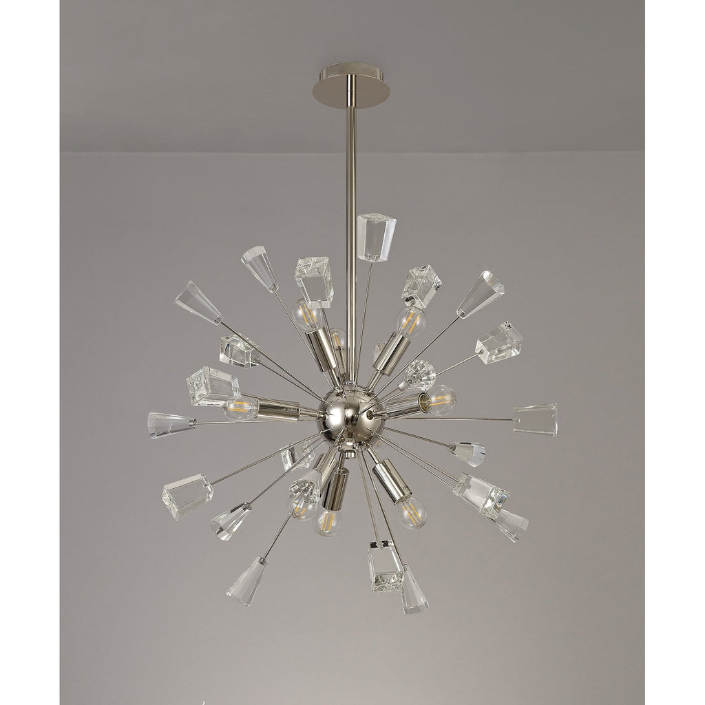 NL73929 Nellie Sputnik Pendant 9 Light Polished Nickel/Crystal