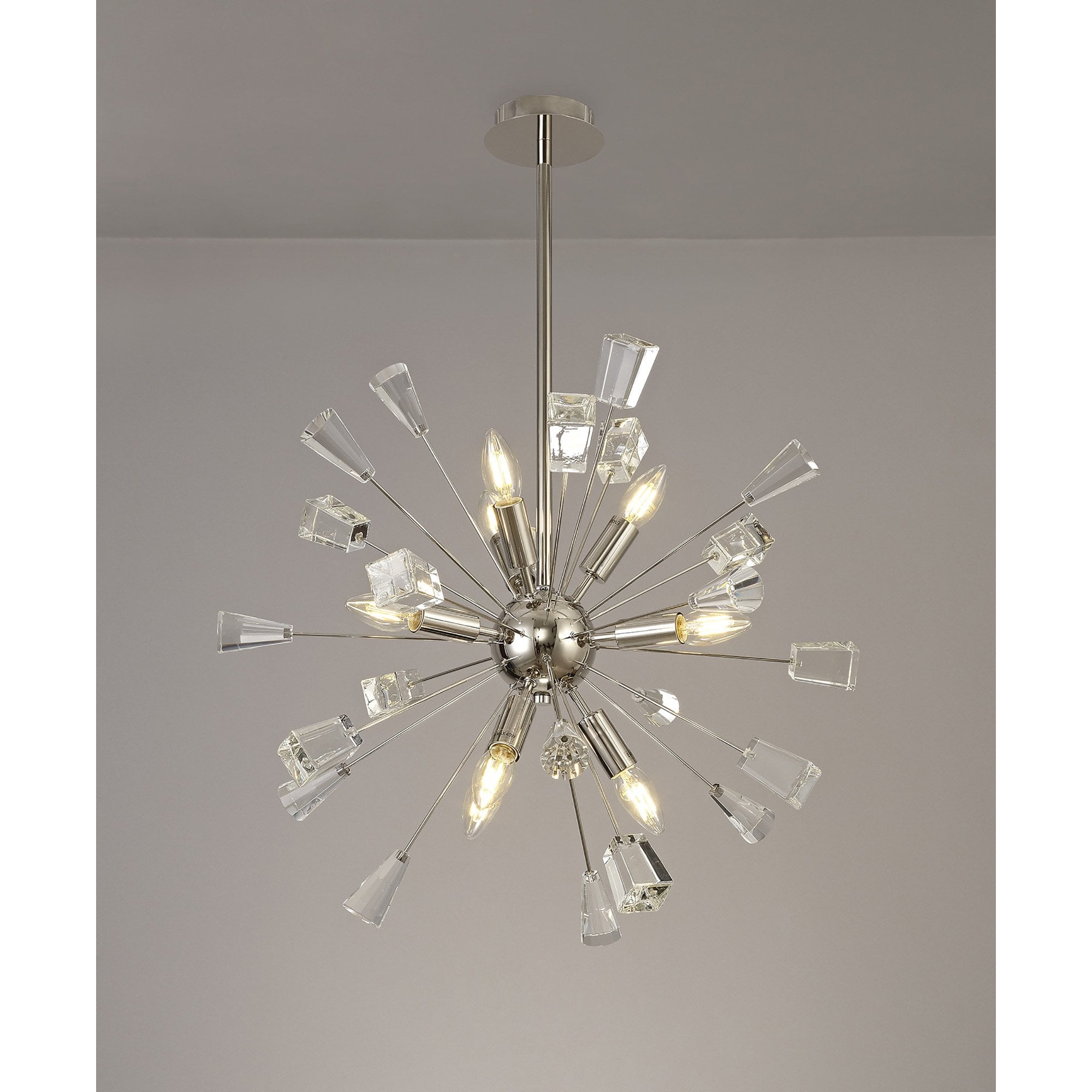 NL73929 Nellie Sputnik Pendant 9 Light Polished Nickel/Crystal