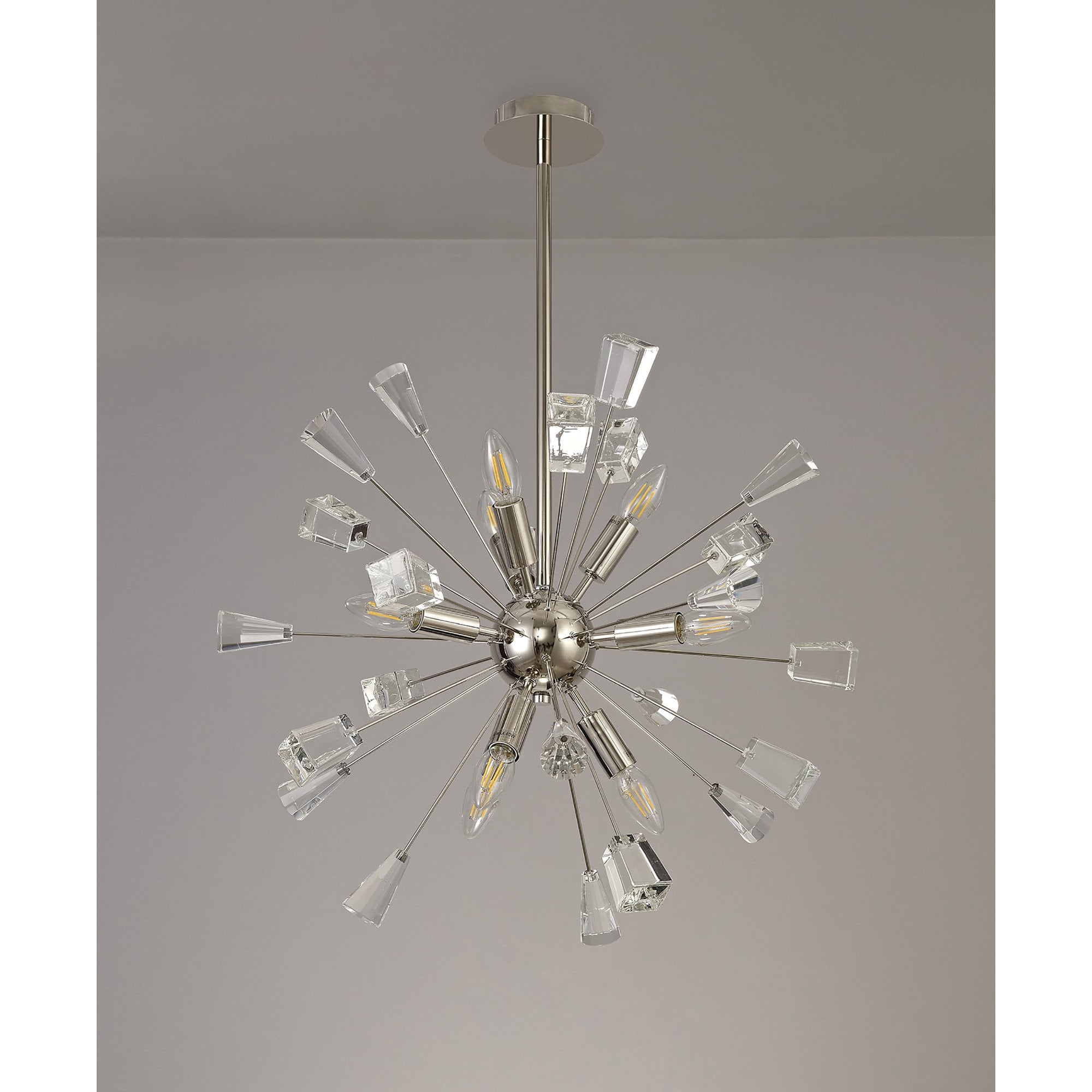 NL73929 Nellie Sputnik Pendant 9 Light Polished Nickel/Crystal